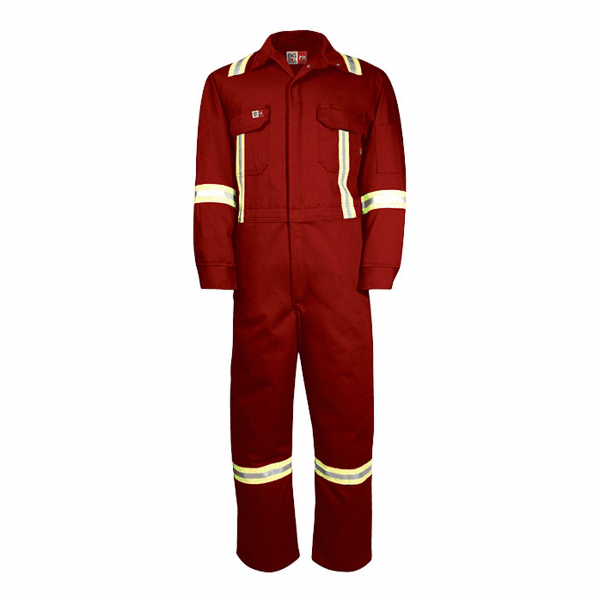 MEN'S FLAME-RESISTANT COVERALLS, 44, RED, 7 OZ FABRIC, 8 POCKETS