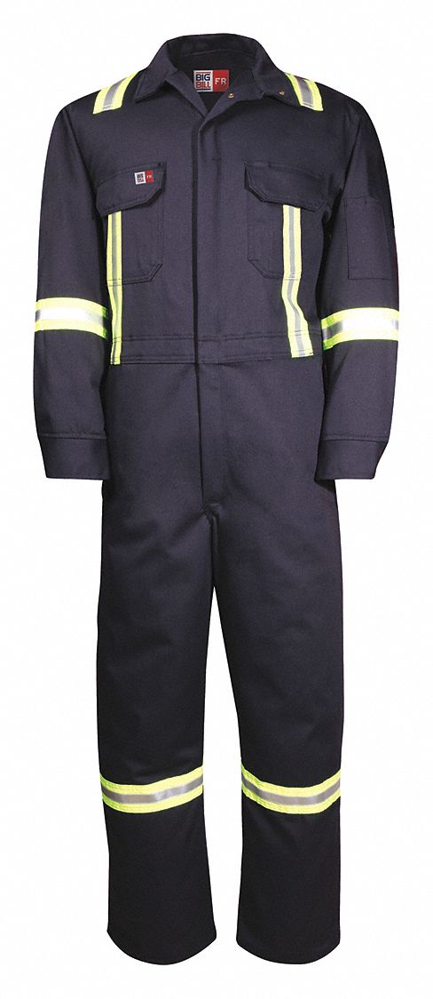 COVERALL, FR WITH REFLECTIVE TAPE, 9OZ, CSA Z462, 2-WAY ZIP CLOSE, NAVY, 54 TALL, WESTEX ULTRASOFT