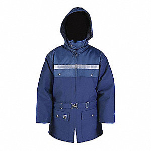 314 PARKA, NAVY, SIZE XL, SNAP-ON, DUCK RING-SPUN COTTON, 10 OZ, WATER REPELLANT