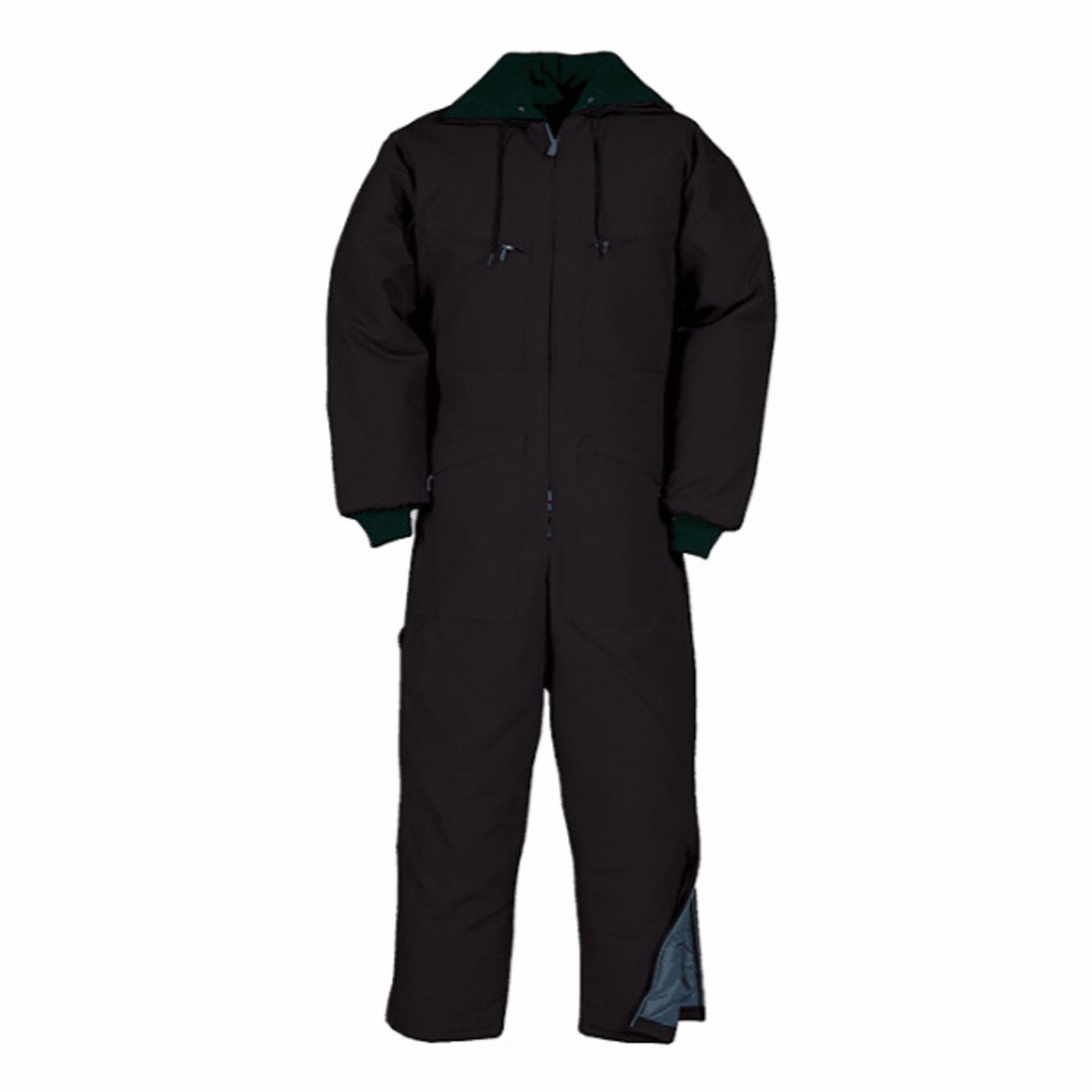 COMBINAISON 804, NOIR, G, CAPUCHE AVEC CORDON DE SERRAGE, TOILE DE COTON LOURDE, ISOLÉ