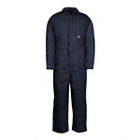 837 COVERALLS, NAVY, L TALL, POLYESTER/COTTON, ZIPPER/SNAPS, 7.5 OZ FABRIC, INSULATED