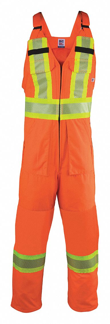 UNISEX OVERALL, HI-VIS, CSA Z96 CLASS 2, ORANGE, 30 3/4 IN INSEAM, 34 IN WAIST, POLYESTER