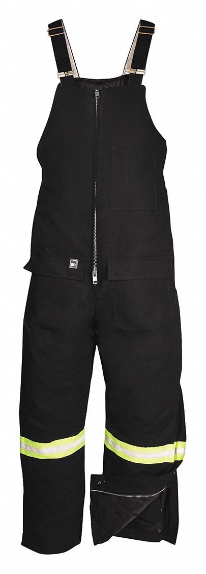 SALOPETTE,ISOLÉE,BANDES RÉFLÉCH 2 PO,UNISX,PTRN/TLE 67 PO,NR,TOILE COT/POLY