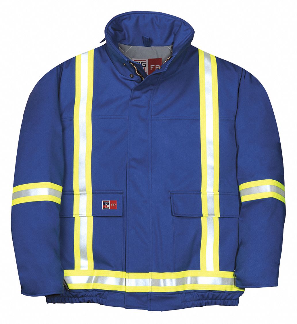 BIG BILL FR BOMBER CSA Z462 SZ XL CHEST 57 IN 32 1 8 IN L TALL ROYAL BLUE MODACRYLIC COTTON NYLON Arc Flash Flame Resistant Jackets Coats CTIM405US7XLT BL M405US7 XLT BL Grainger Canada