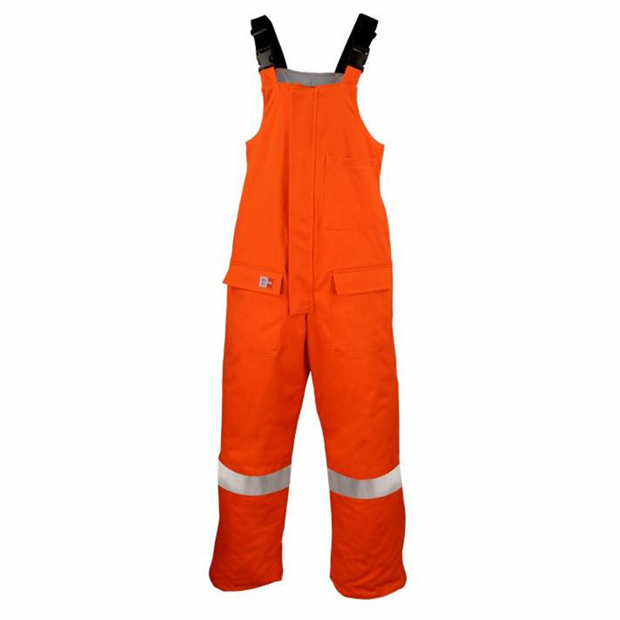 BIB OVERALLS,SZ XL,ORANGE