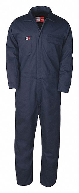 MEN'S FLAME-RESISTANT COVERALLS, 40, BLUE, 9 OZ FABRIC, 7 POCKETS