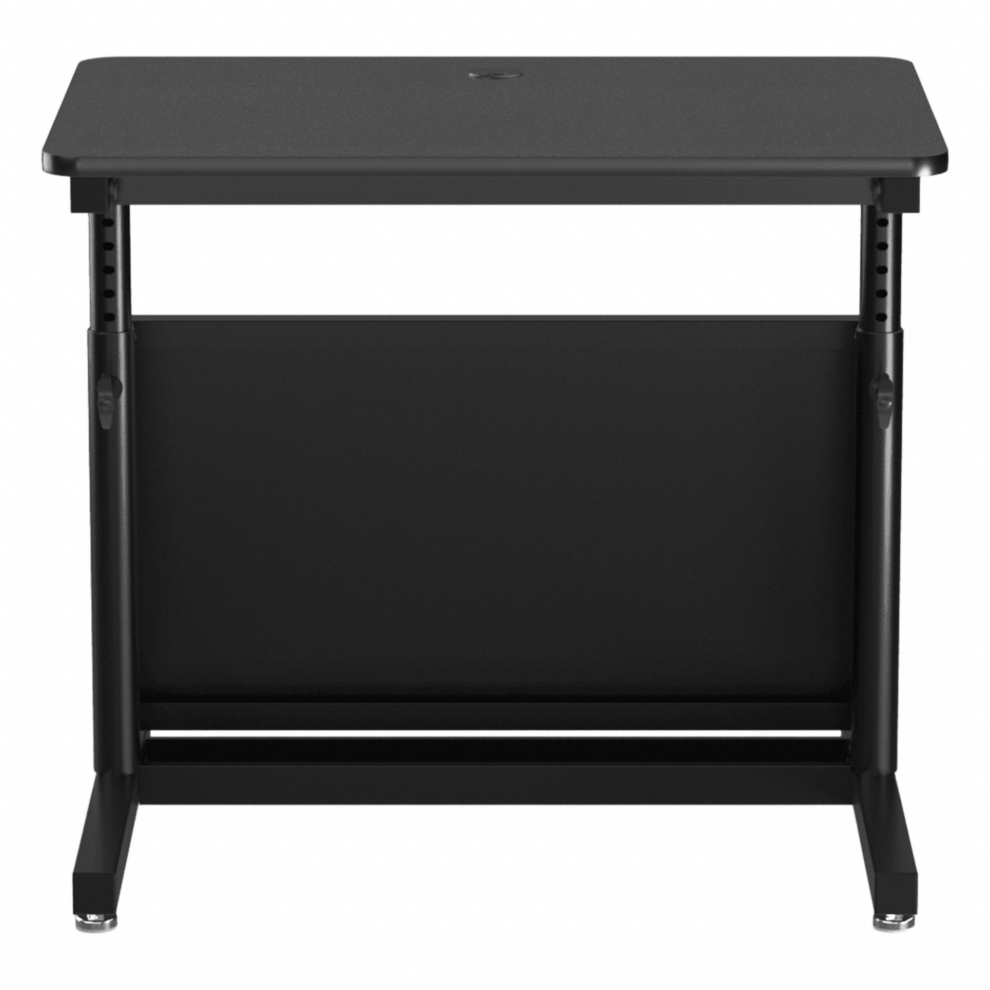 Standing Desk: Black, Wood, 36 in Overall Wd, 24 in Overall Dp, 36 in Max Desktop Ht