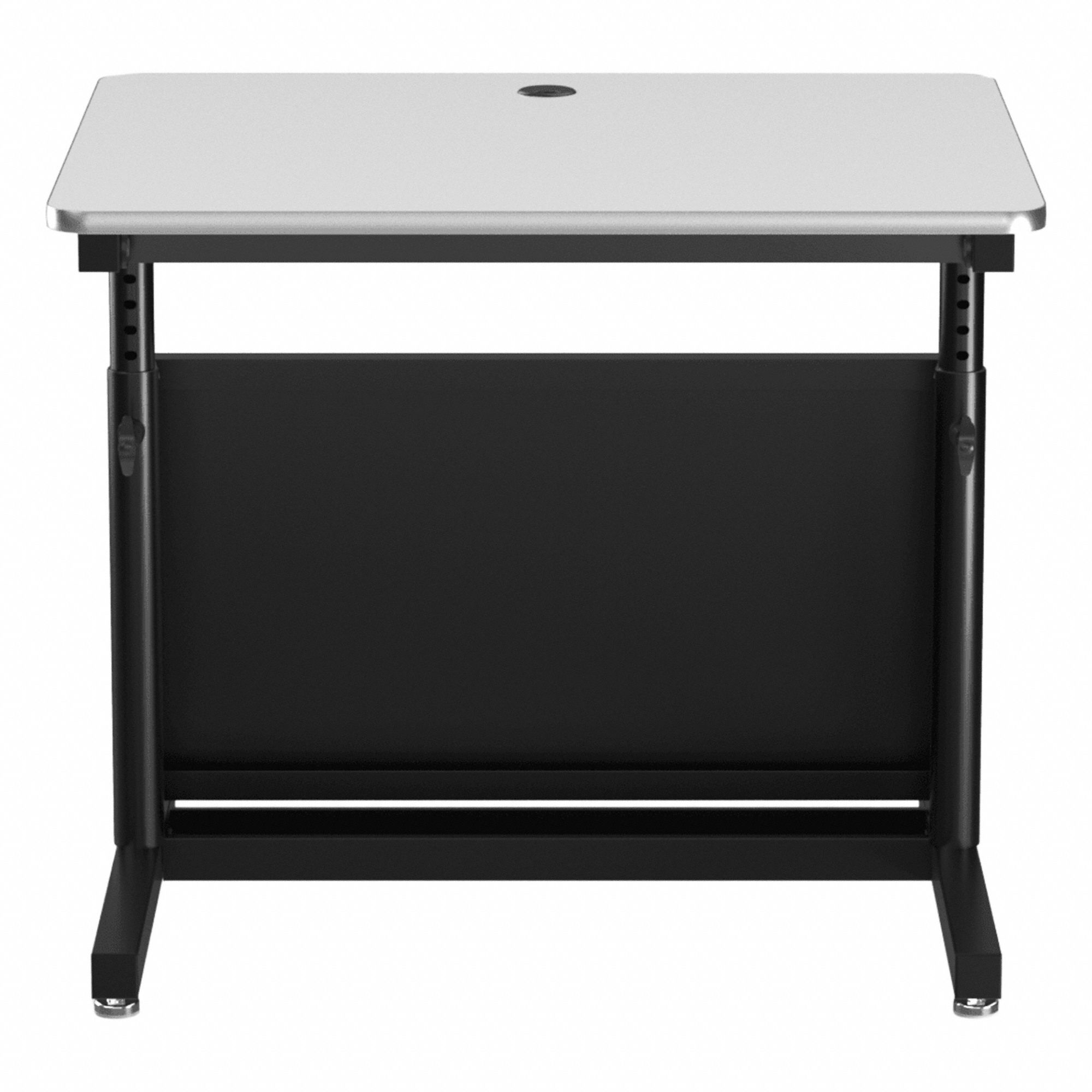 Standing Desk: White, Wood, 36 in Overall Wd, 30 in Overall Dp, 36 in Max Desktop Ht