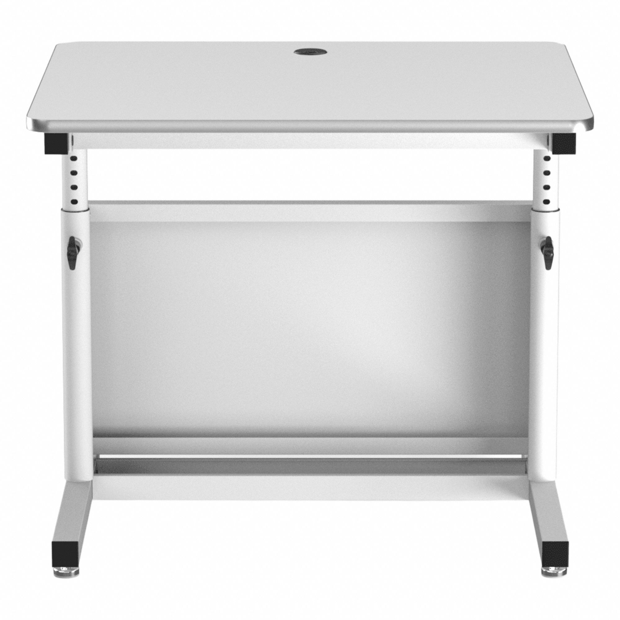 Standing Desk: White, Wood, 36 in Overall Wd, 30 in Overall Dp, 36 in Max Desktop Ht