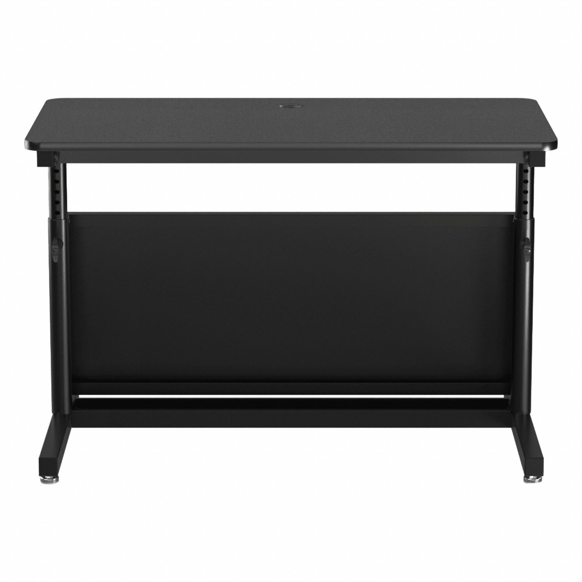 Standing Desk: Black, Wood, 48 in Overall Wd, 24 in Overall Dp, 36 in Max Desktop Ht