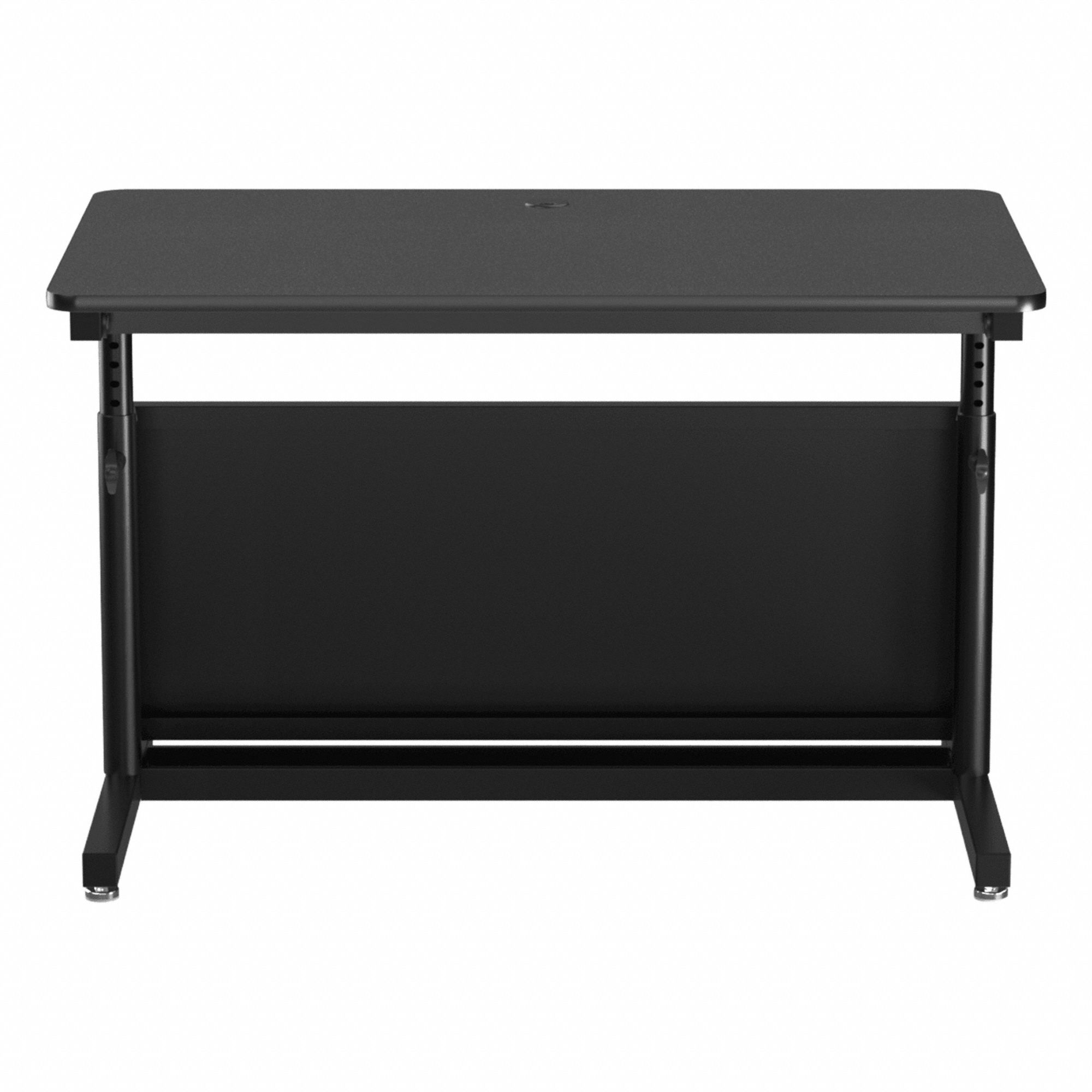 Standing Desk: Black, Wood, 48 in Overall Wd, 30 in Overall Dp, 36 in Max Desktop Ht