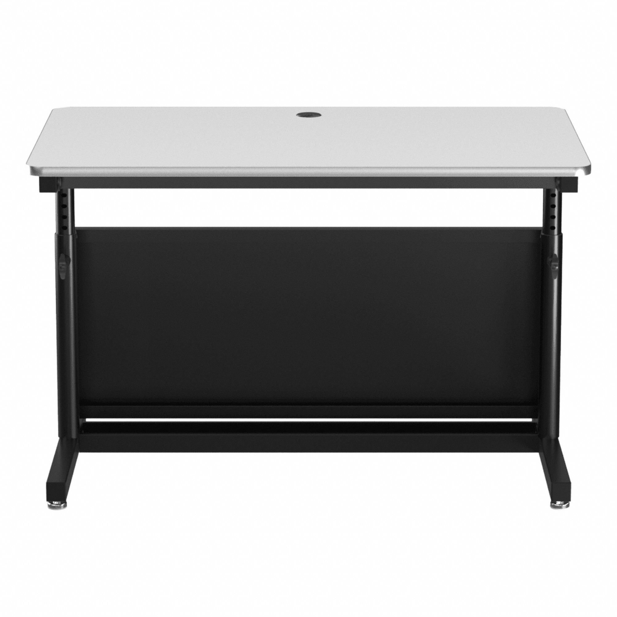 Standing Desk: White, Wood, 48 in Overall Wd, 30 in Overall Dp, 36 in Max Desktop Ht