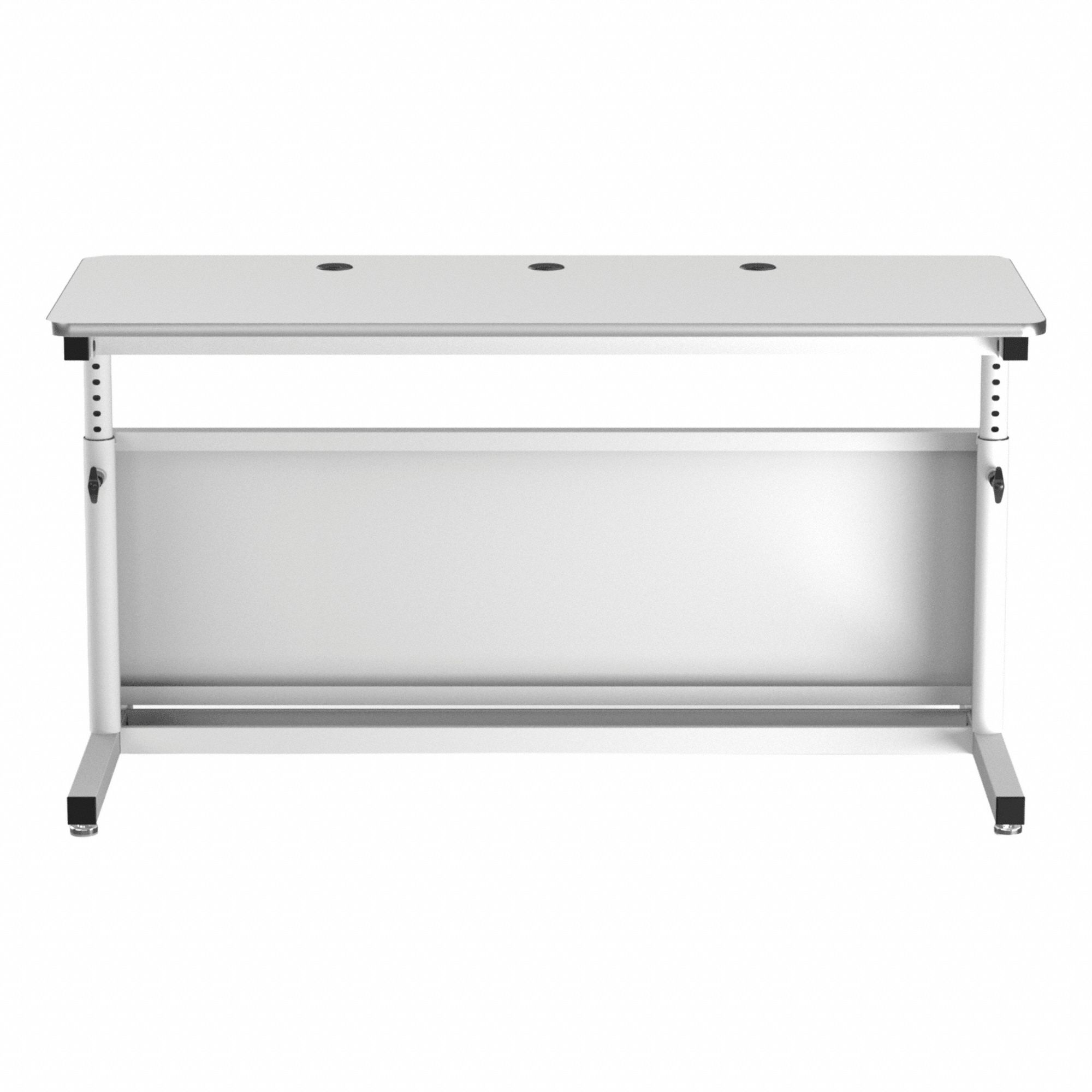 Standing Desk: White, Wood, 60 in Overall Wd, 24 in Overall Dp, 36 in Max Desktop Ht