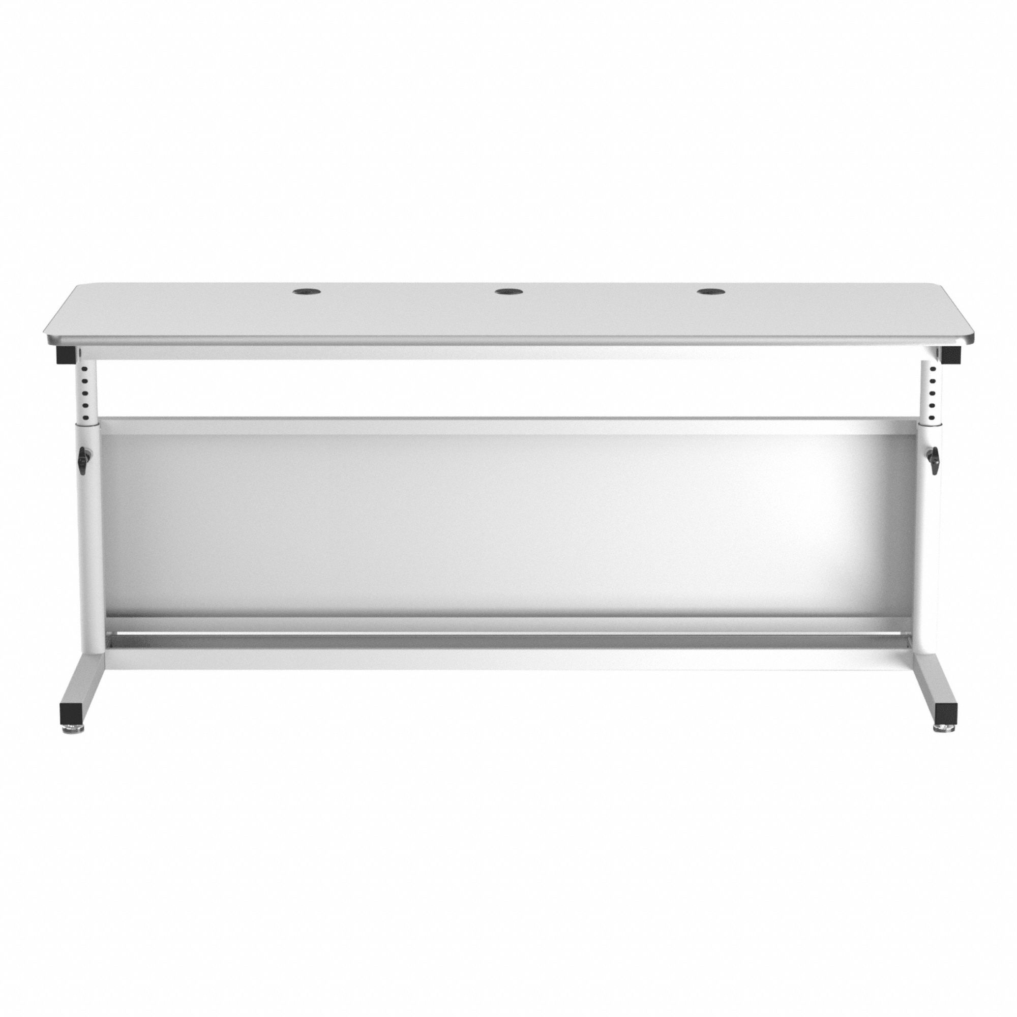 Standing Desk: White, Wood, 72 in Overall Wd, 24 in Overall Dp, 36 in Max Desktop Ht