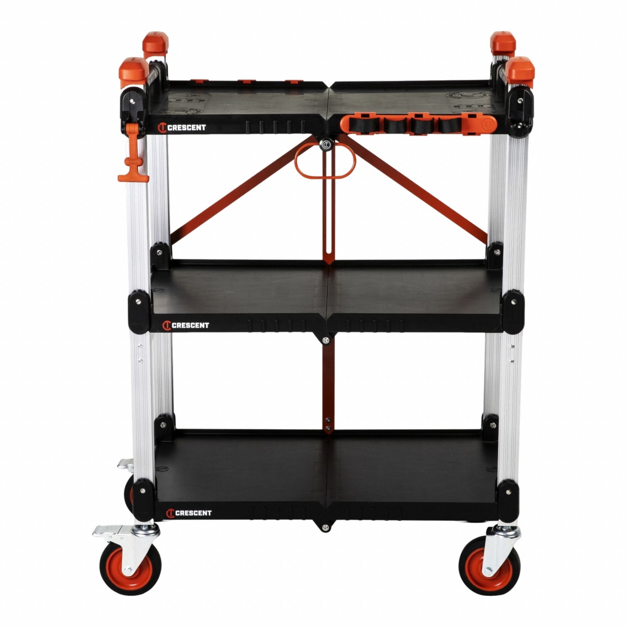 CRESCENT, 300 lb, 3 Shelves, Utility Cart - 911YW2|F3SCBL - Grainger