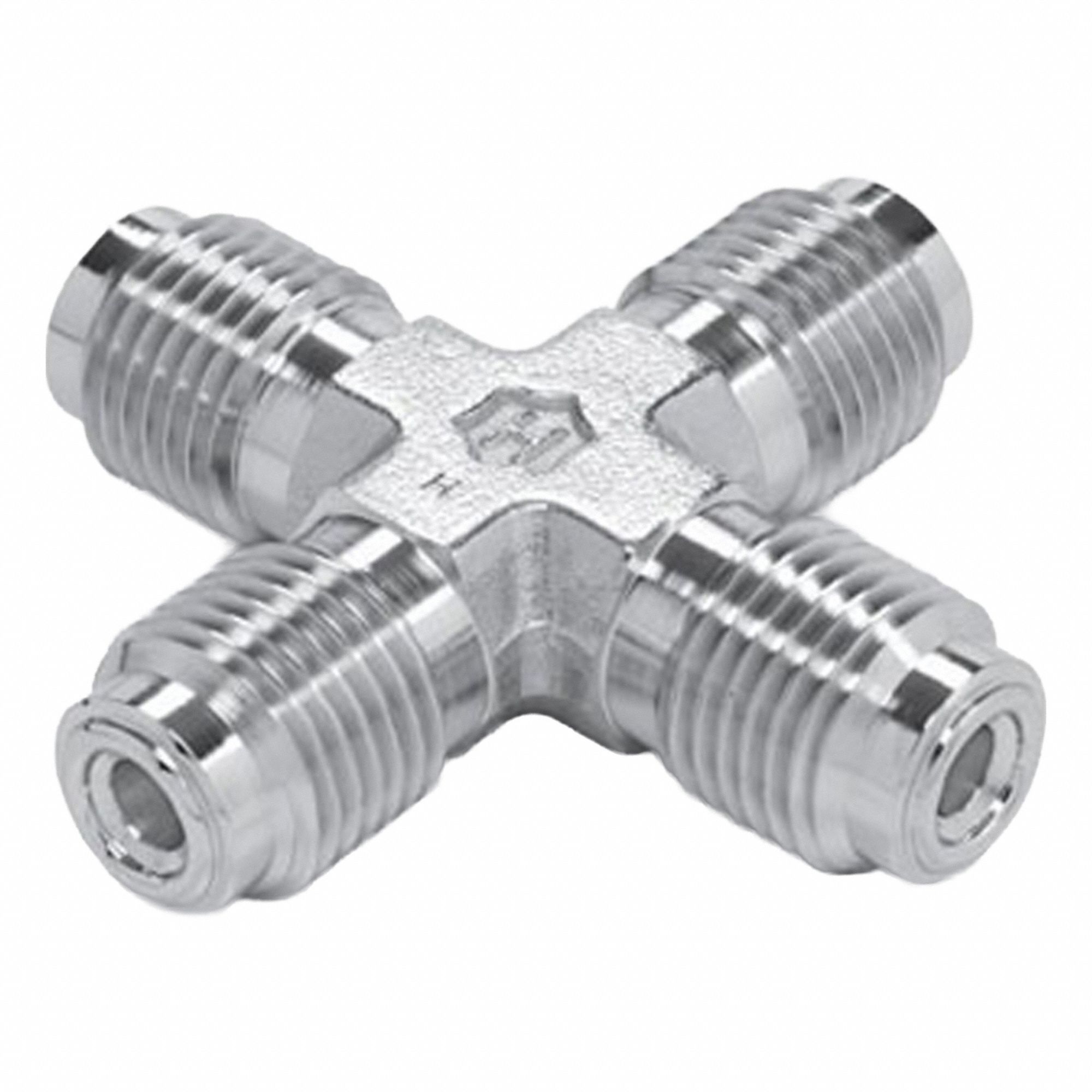 Ultra High Purity Fittings: 1/2 in OD x 1/2 in OD x 1/2 in OD Fitting Size, Stainless Steel