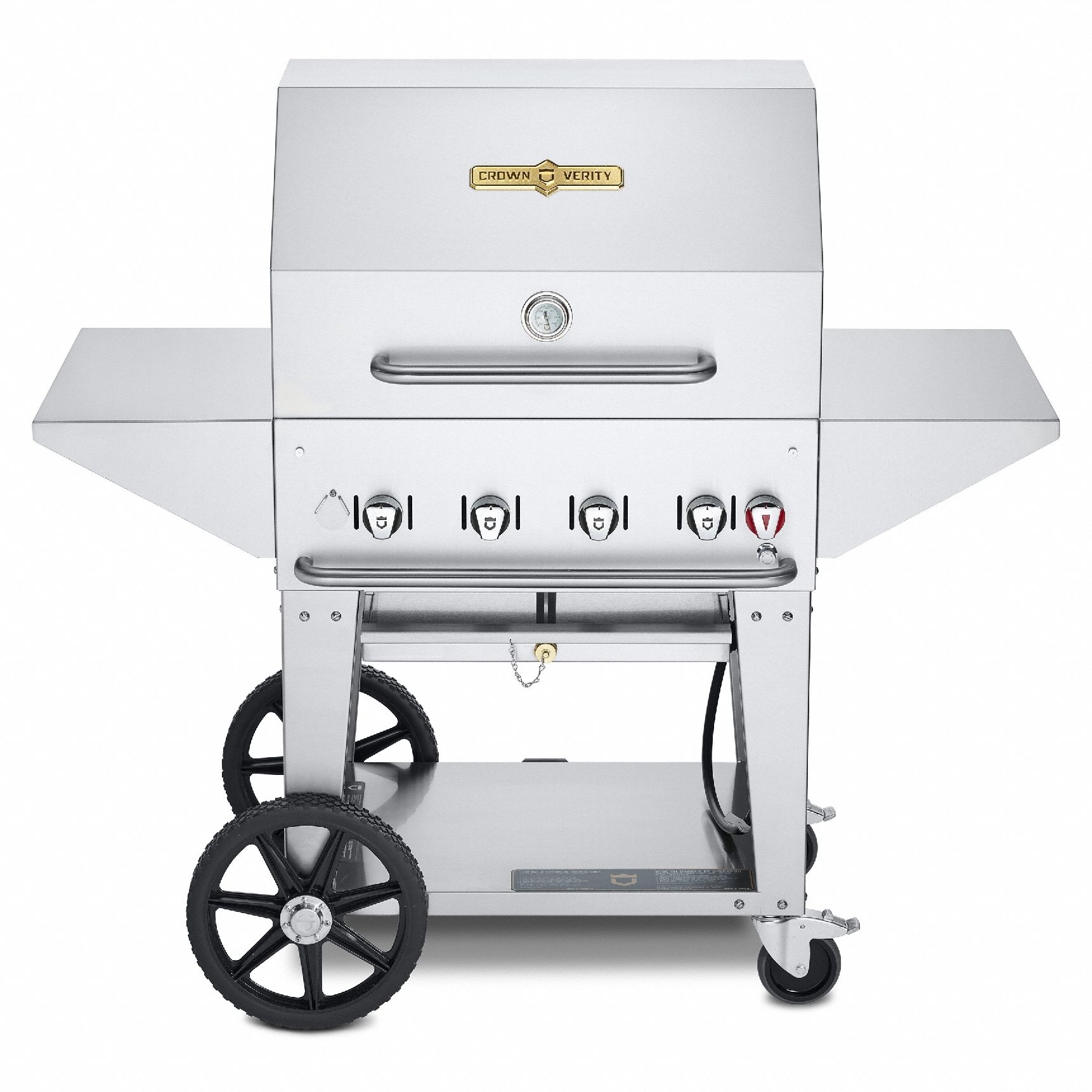 Natural Gas Grill: Natural Gas, 4 Burners, 64, 500 BtuH Heating Capacity, 36 in Overall Ht, 127 lb Wt