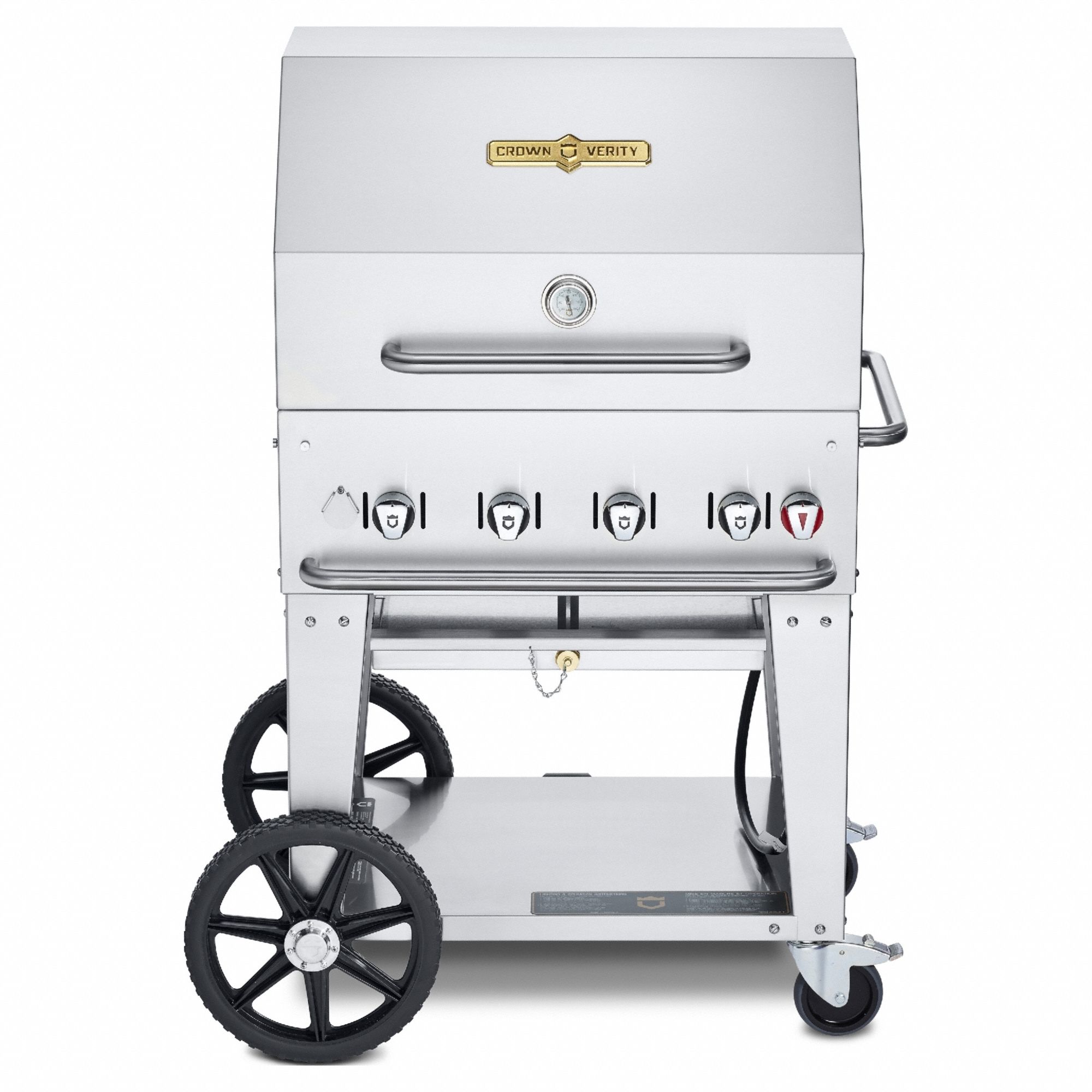Natural Gas Grill: Natural Gas, 4 Burners, 64, 500 BtuH Heating Capacity, 37 in Overall Ht, 168 lb Wt