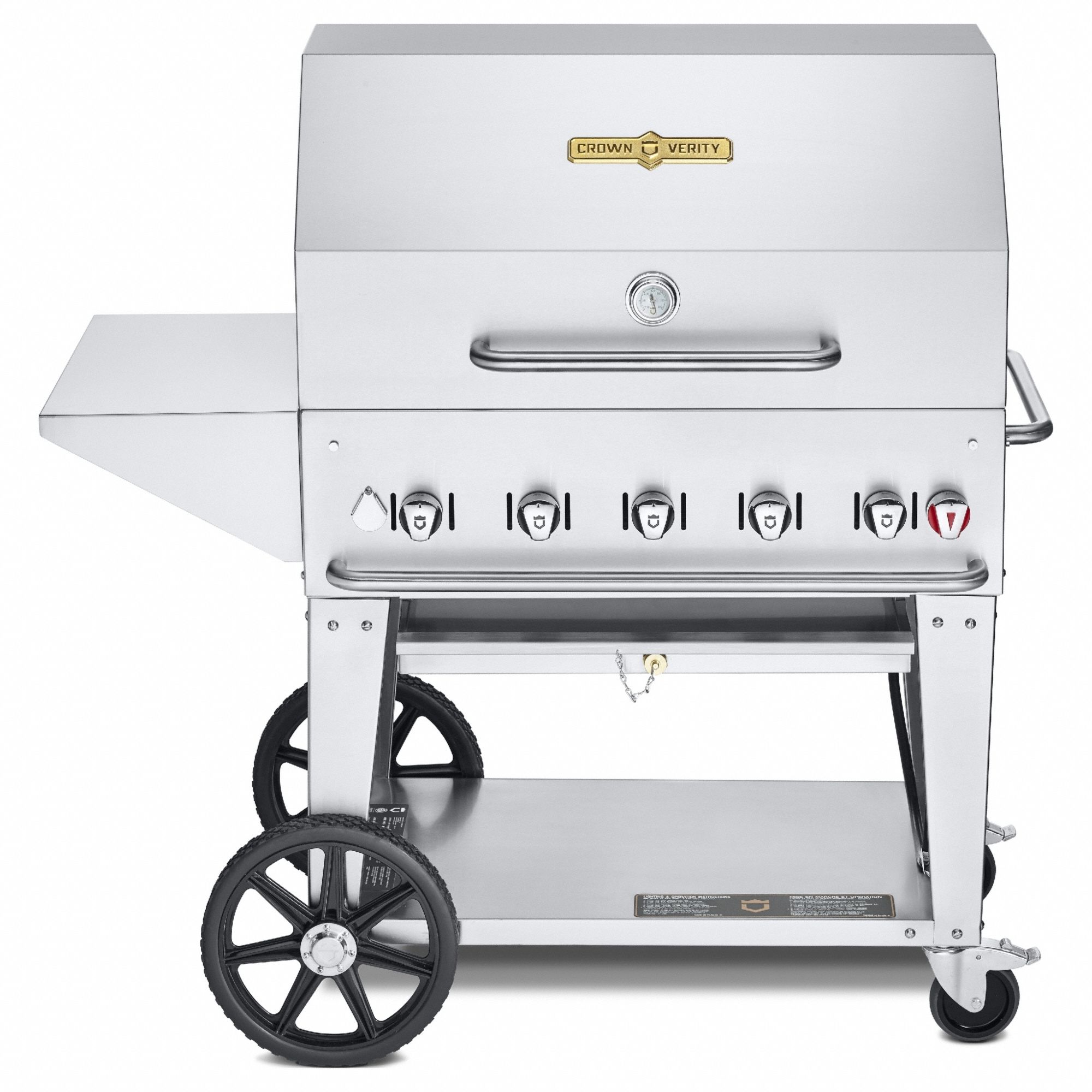 Natural Gas Grill: Natural Gas, 5 Burners, 79, 500 BtuH Heating Capacity, 52 in Overall Ht, 191 lb Wt