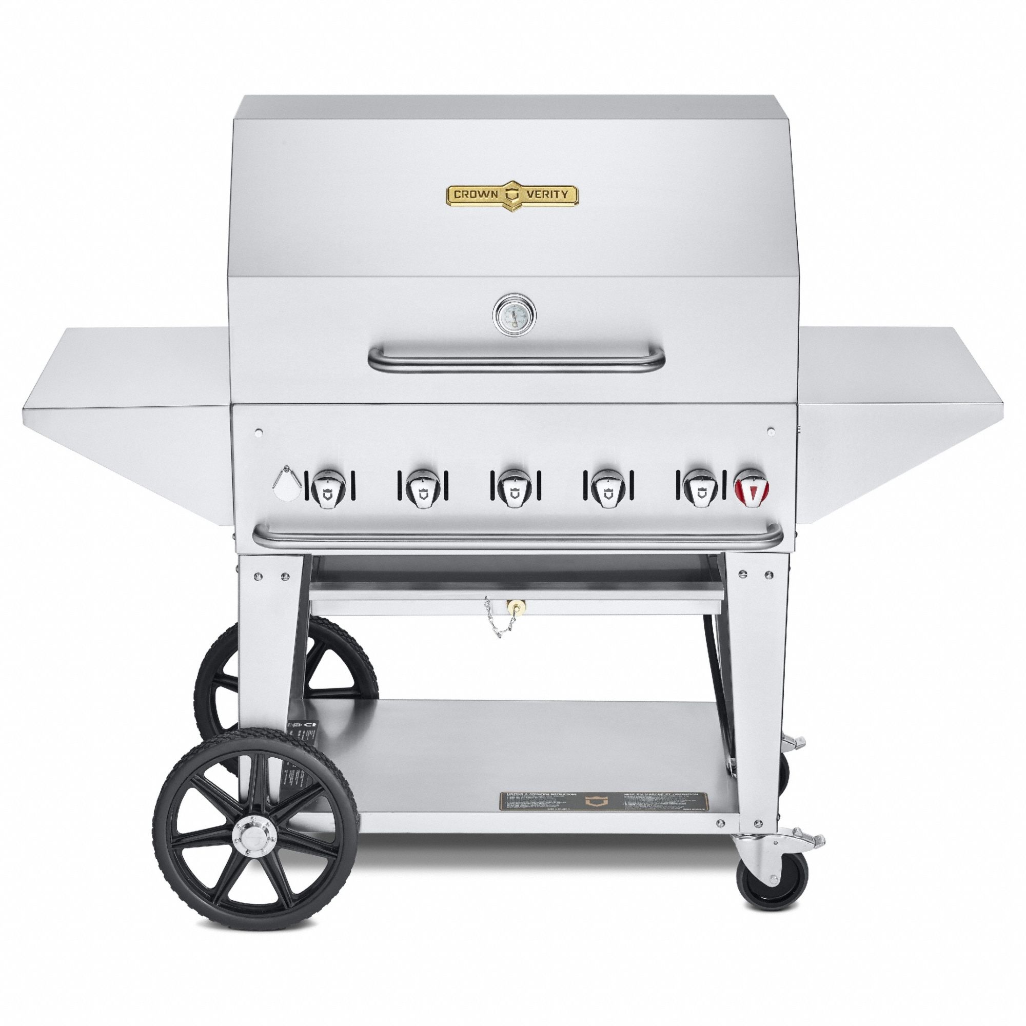 Natural Gas Grill: Natural Gas, 5 Burners, 79, 500 BtuH Heating Capacity, 36 in Overall Ht, 143 lb Wt