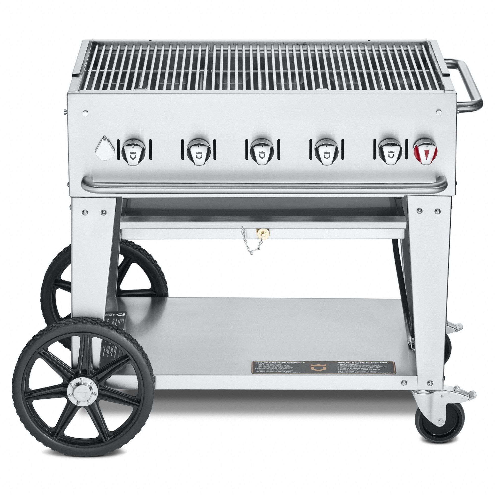 Natural Gas Grill: Natural Gas, 5 Burners, 79, 500 BtuH Heating Capacity, 36 in Overall Ht, 143 lb Wt