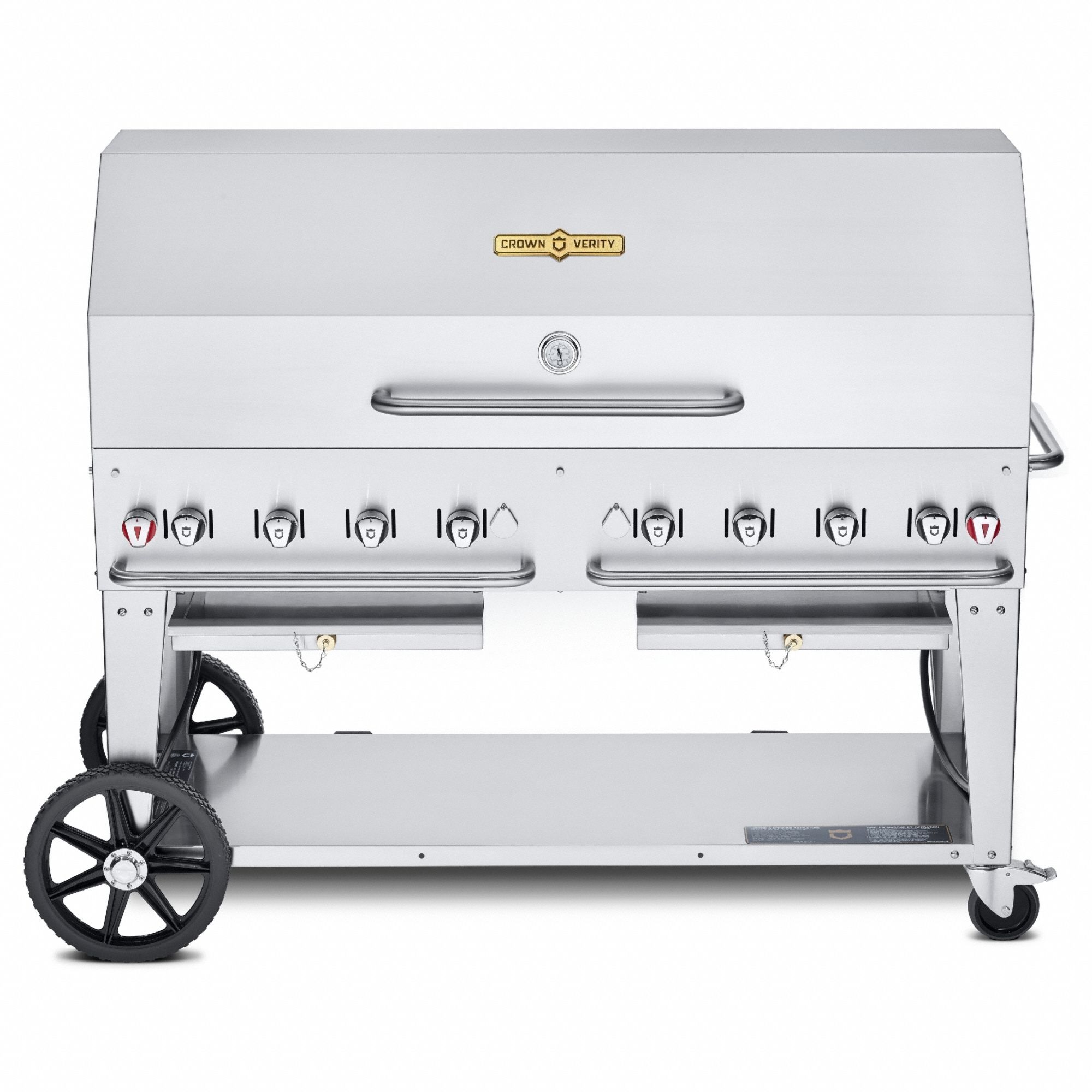 Natural Gas Grill: Natural Gas, 8 Burners, 129, 000 BtuH Heating Capacity, 52 in Overall Ht
