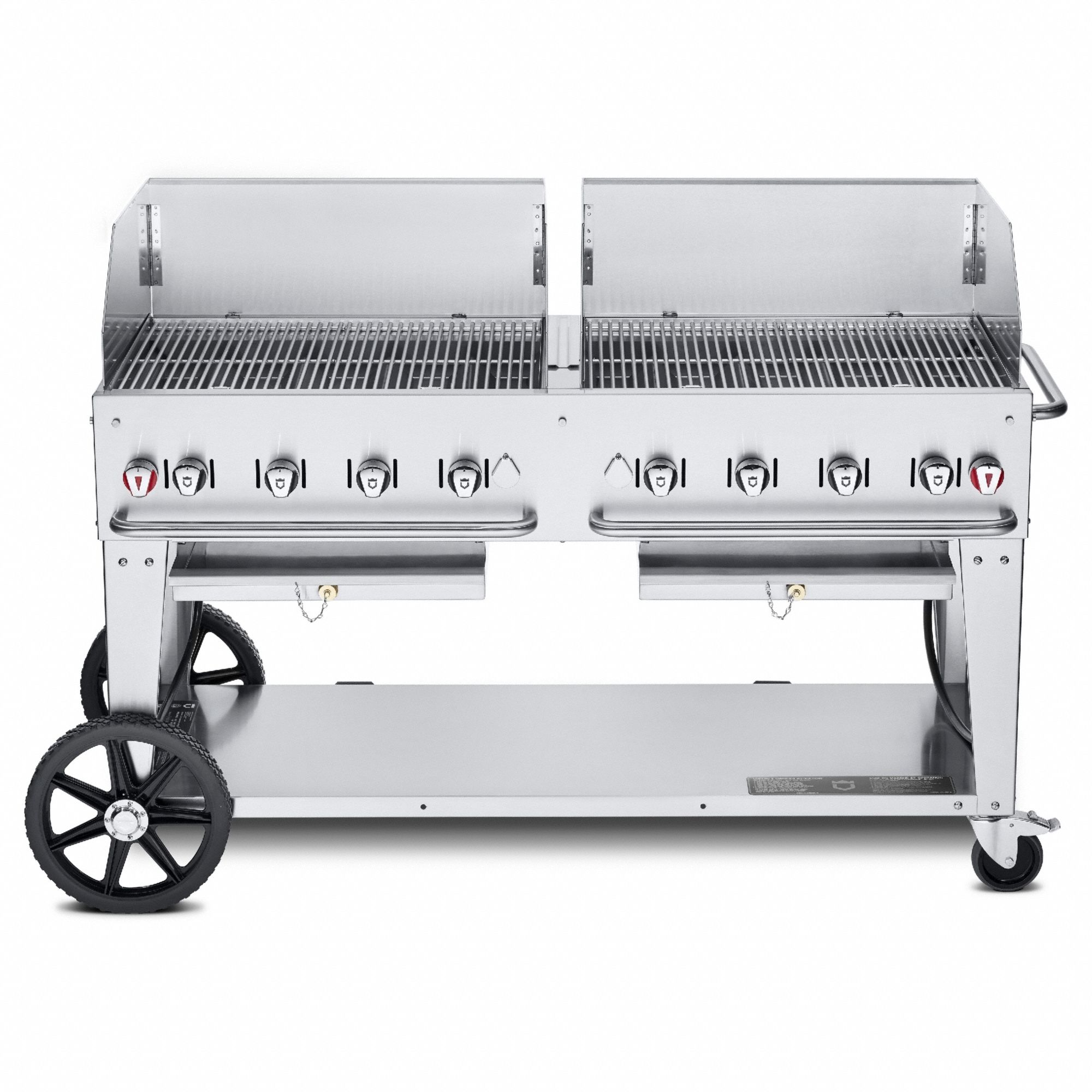 Natural Gas Grill: Natural Gas, 8 Burners, 129, 000 BtuH Heating Capacity, 36 in Overall Ht