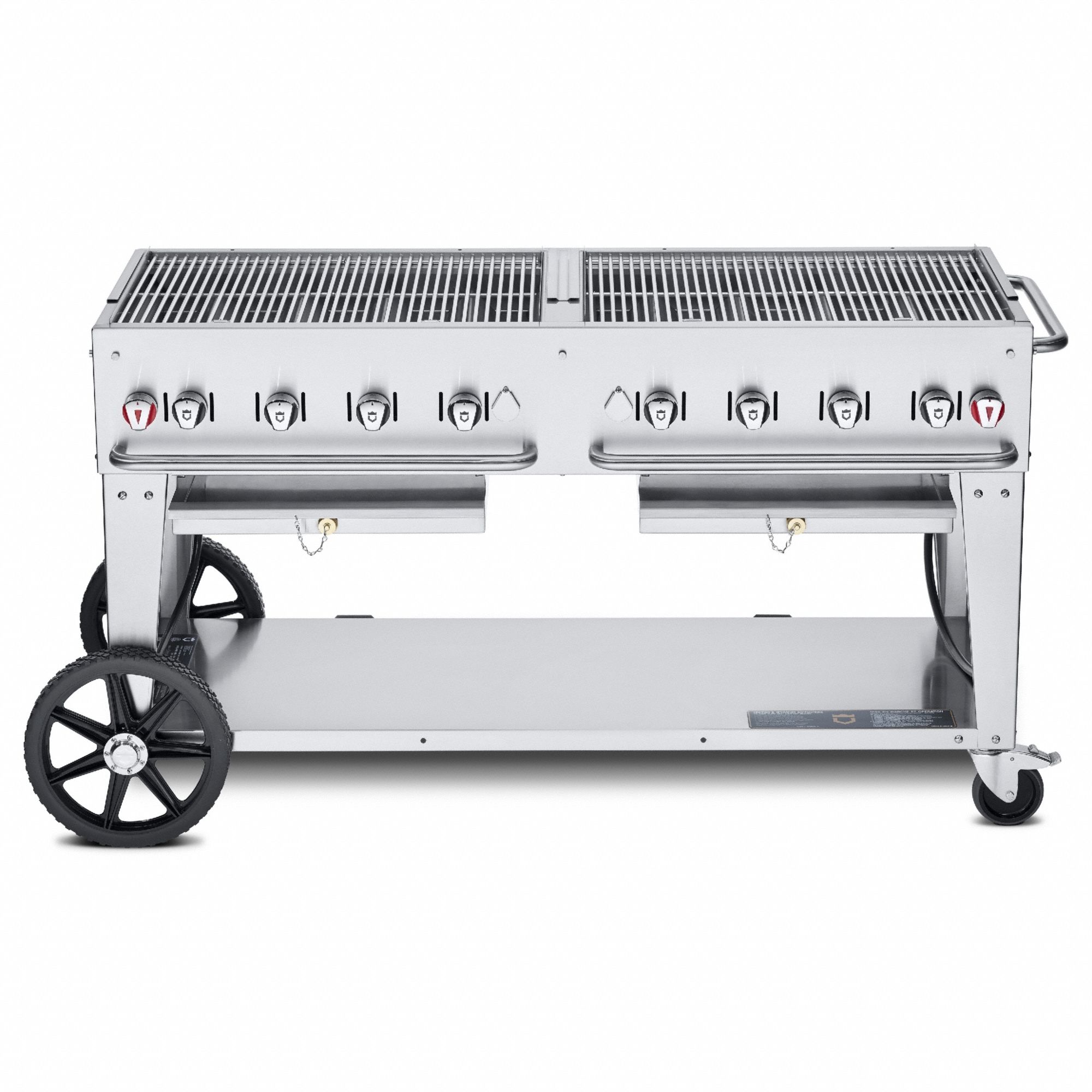Natural Gas Grill: Natural Gas, 8 Burners, 129, 000 BtuH Heating Capacity, 36 in Overall Ht