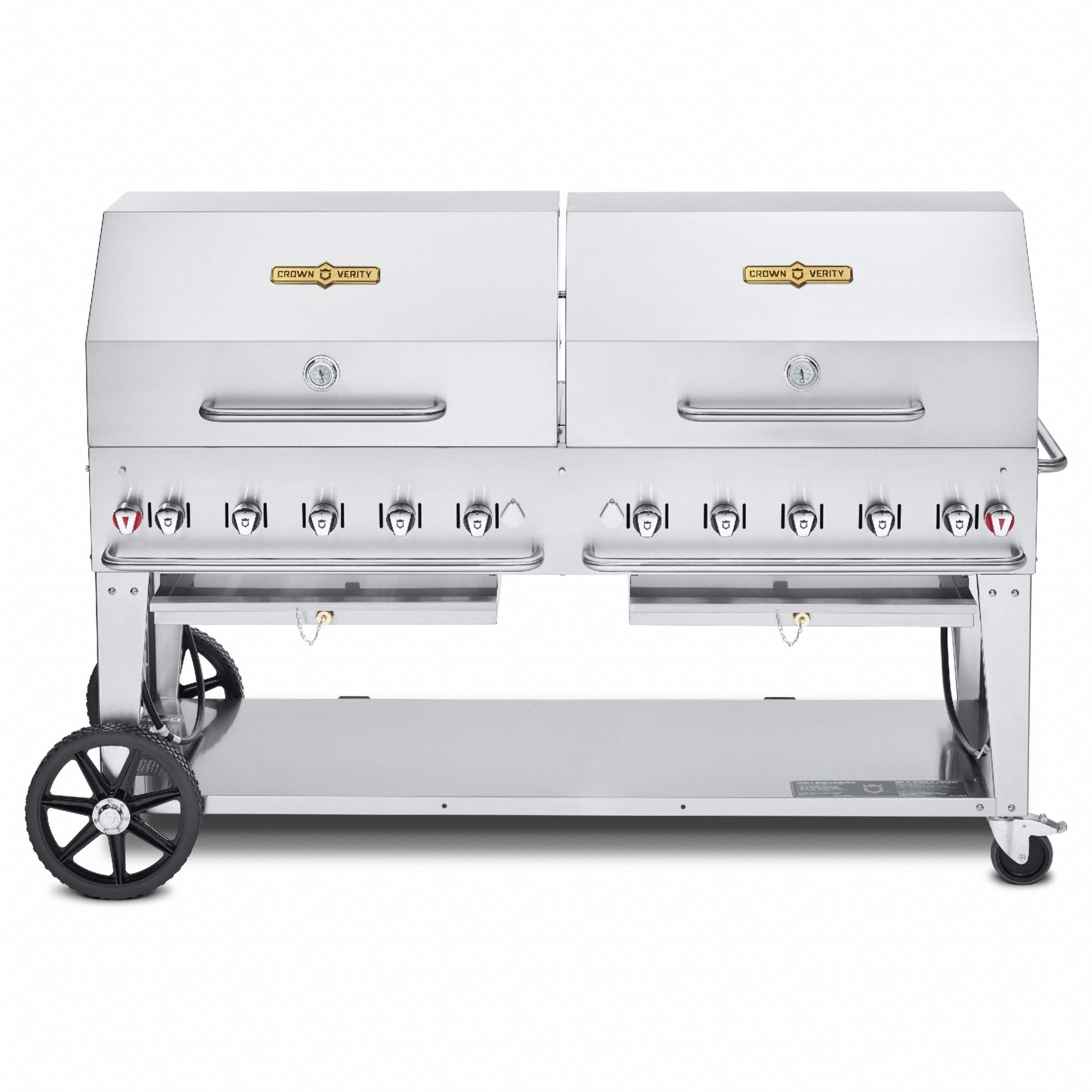 Natural Gas Grill: Natural Gas, 10 Burners, 159, 000 BtuH Heating Capacity, 52 in Overall Ht