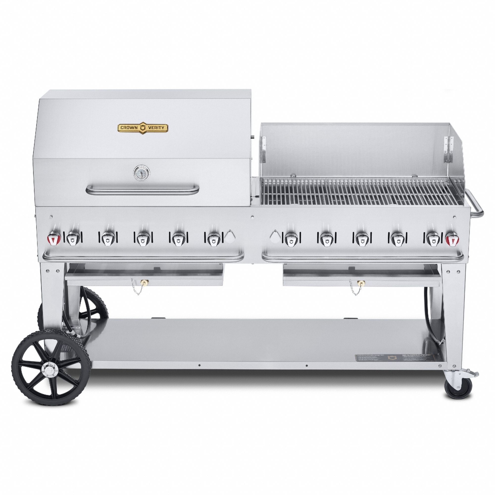 Natural Gas Grill: Natural Gas, 10 Burners, 159, 000 BtuH Heating Capacity, 36 in Overall Ht