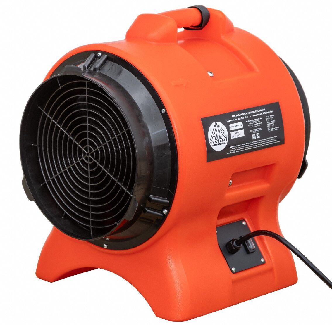 Confined Space Fan: 115 V AC, 12 in Duct Dia, 1 hp Horsepower, Ducting