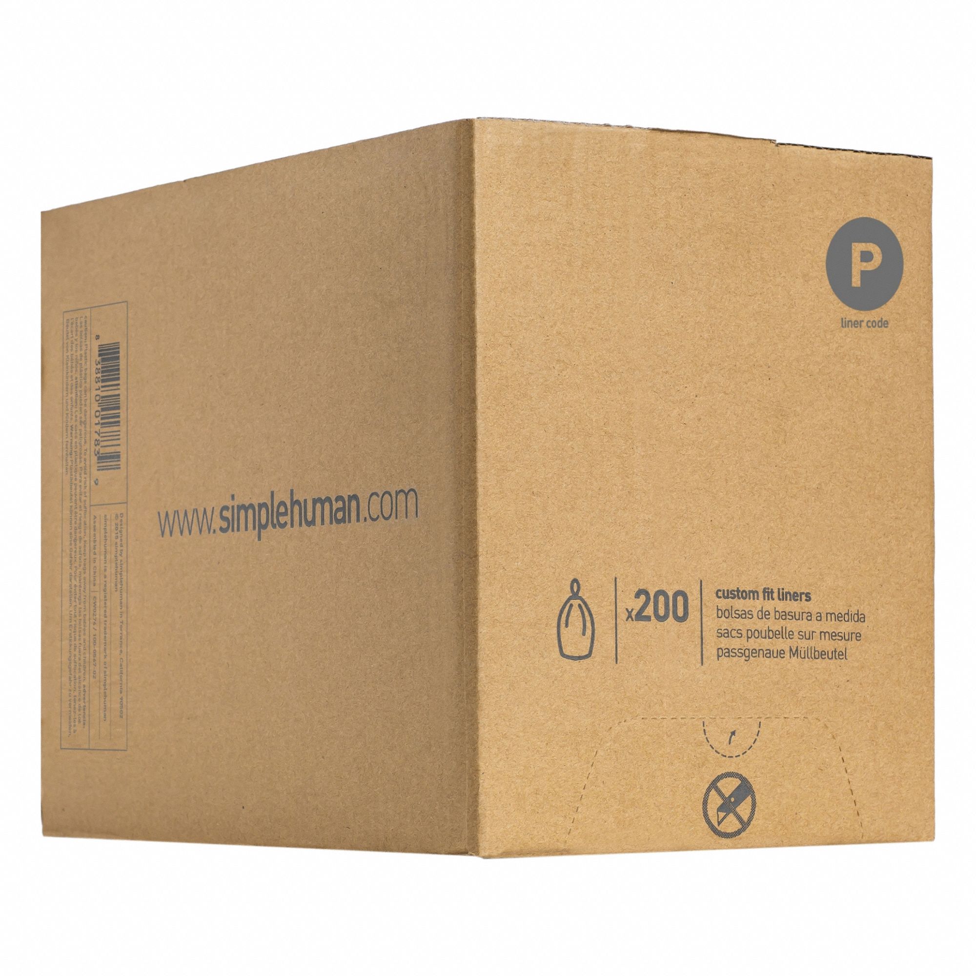 Custom Fit Trash Bags: LLDPE, Heavy Duty, 13 gal Capacity, 1.18 mil Thick, Interleaf