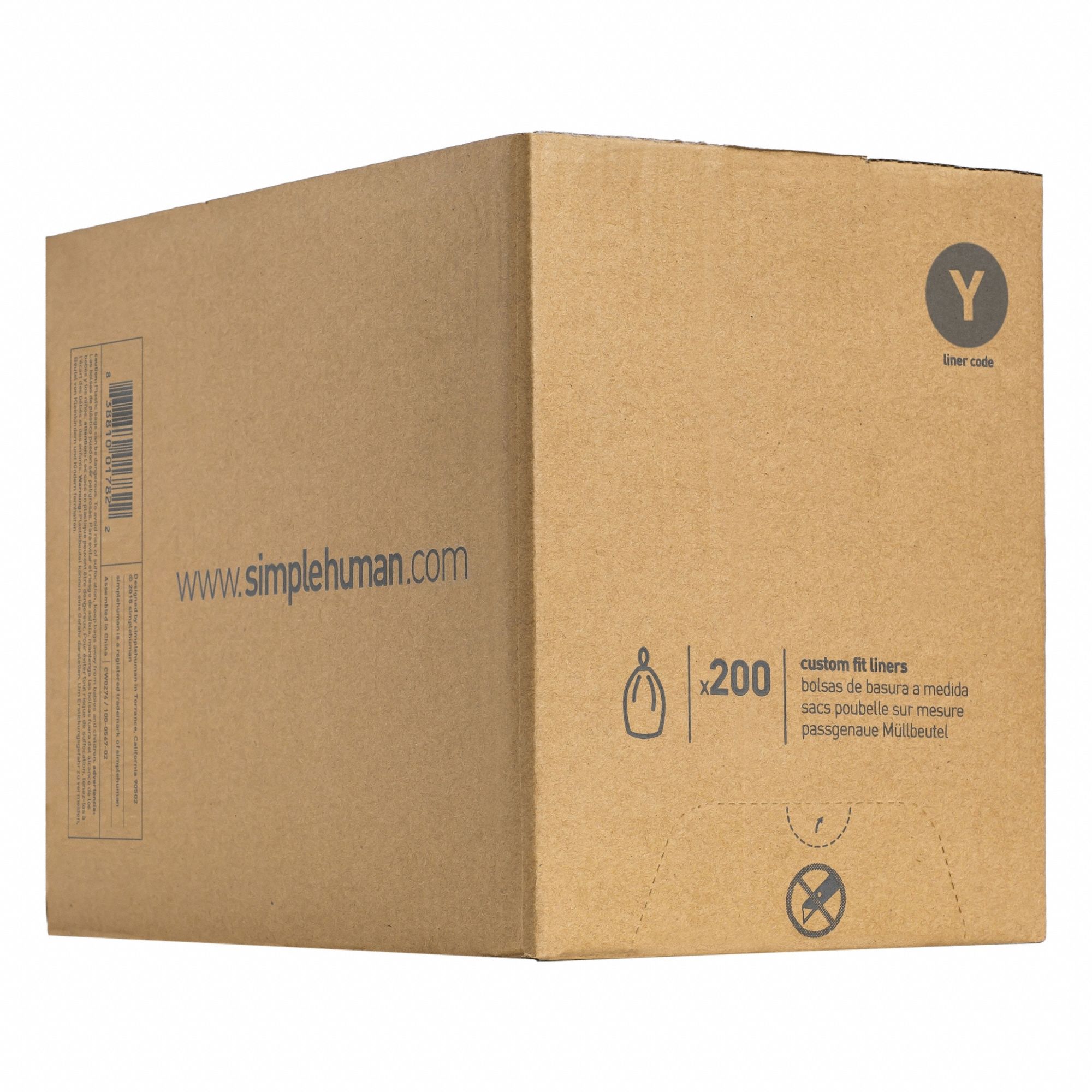 Custom Fit Trash Bags: LLDPE, Heavy Duty, 30 gal Capacity, 1.18 mil Thick, Flat Pack