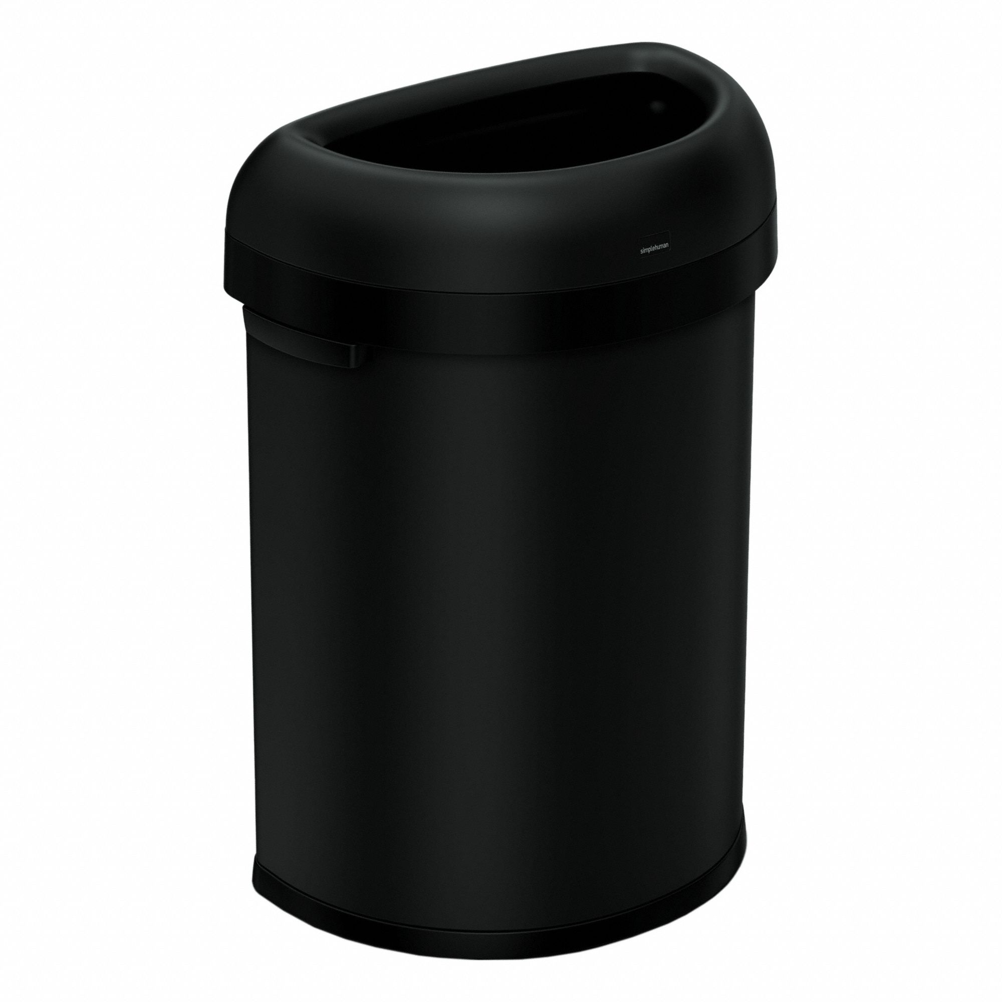 Trash Can: Steel, 21 gal Container Capacity, Dome Top, 20 3/4 in Overall Dia, Black