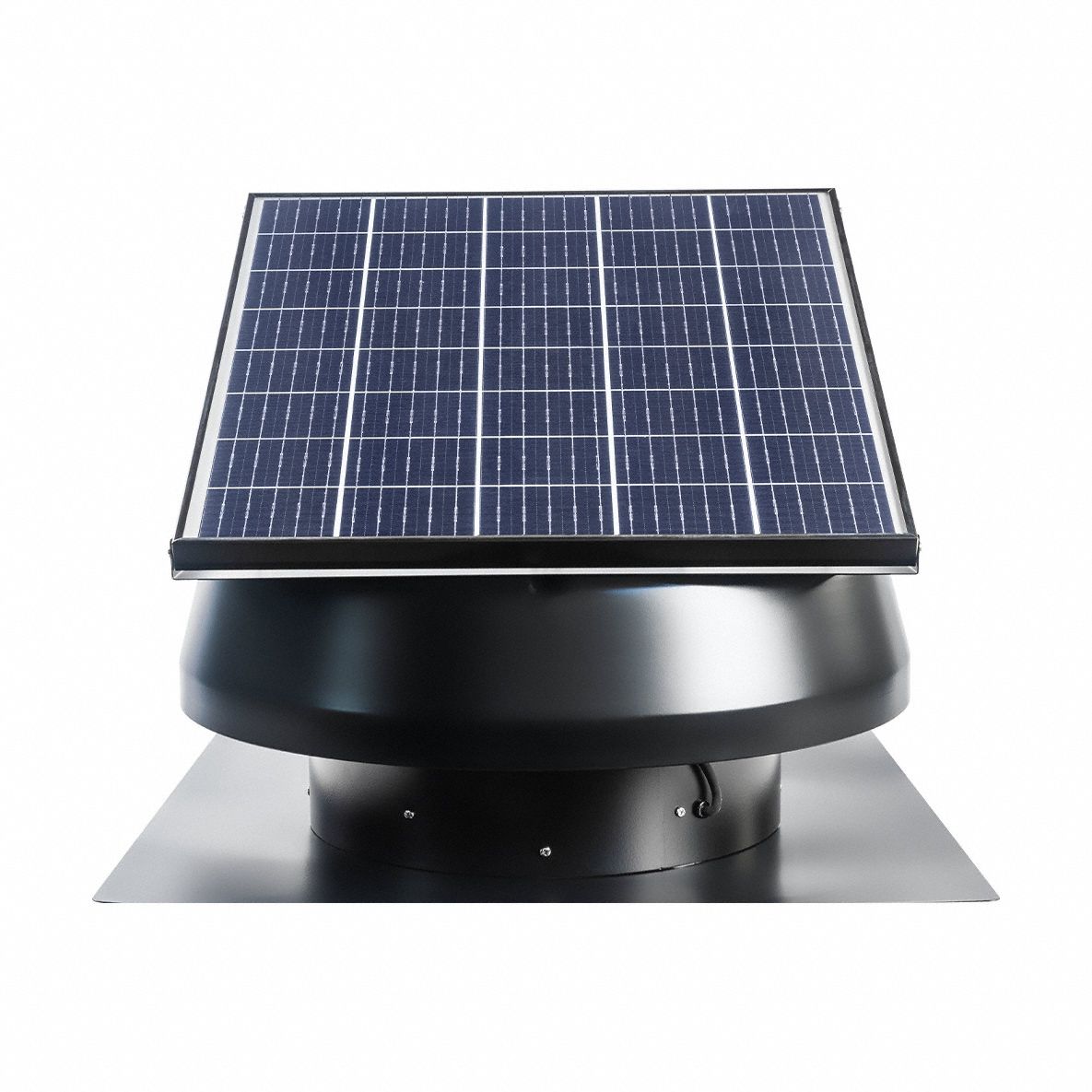 Attic Exhaust Fan: Roof Mount, Solar, Max. 1, 200 sq ft Attic, 1, 280 cfm Max., Manual, Brushless DC