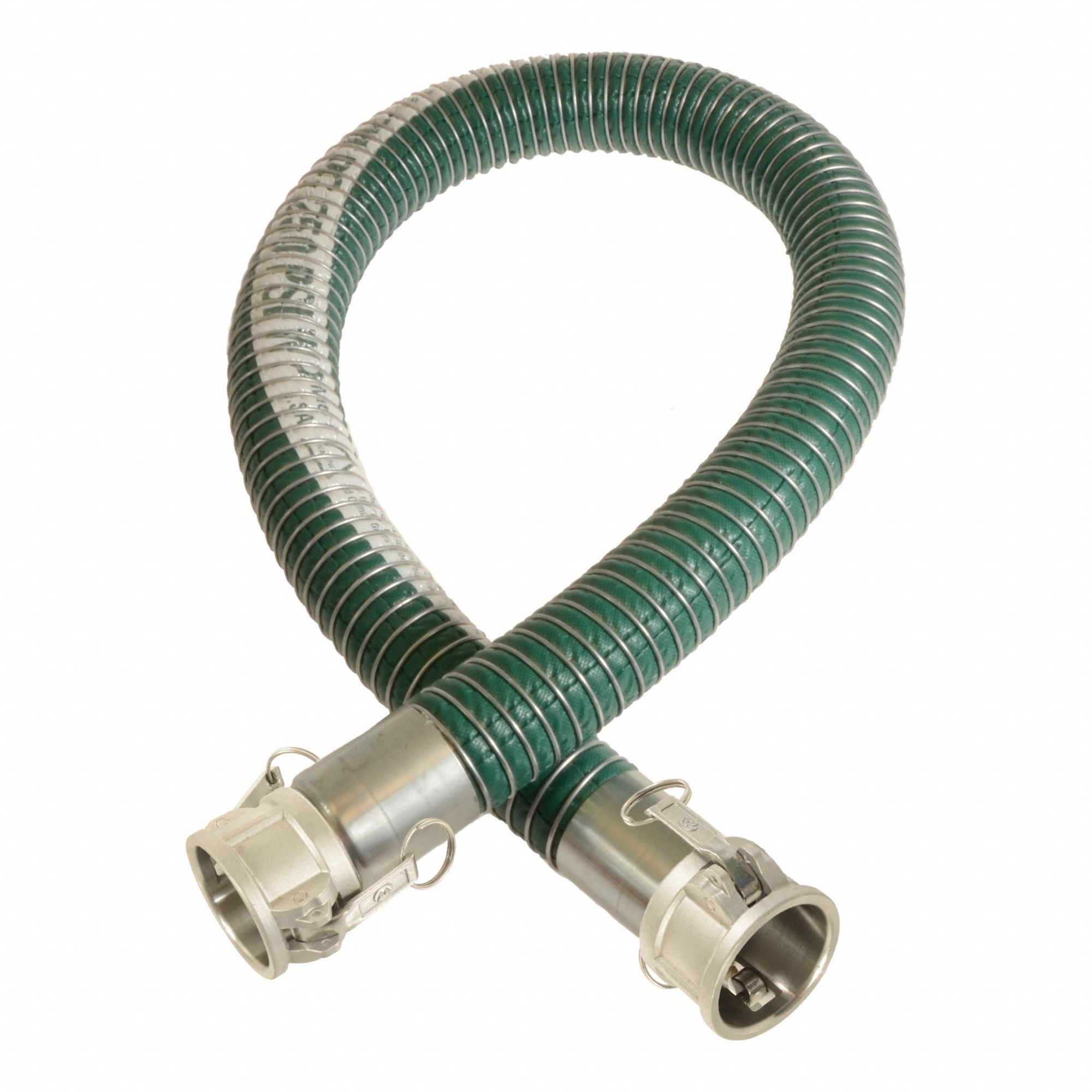 Chemical Transfer Hose Assembly: 3 in Hose Inside Dia., Green, 10 ft Hose Lg
