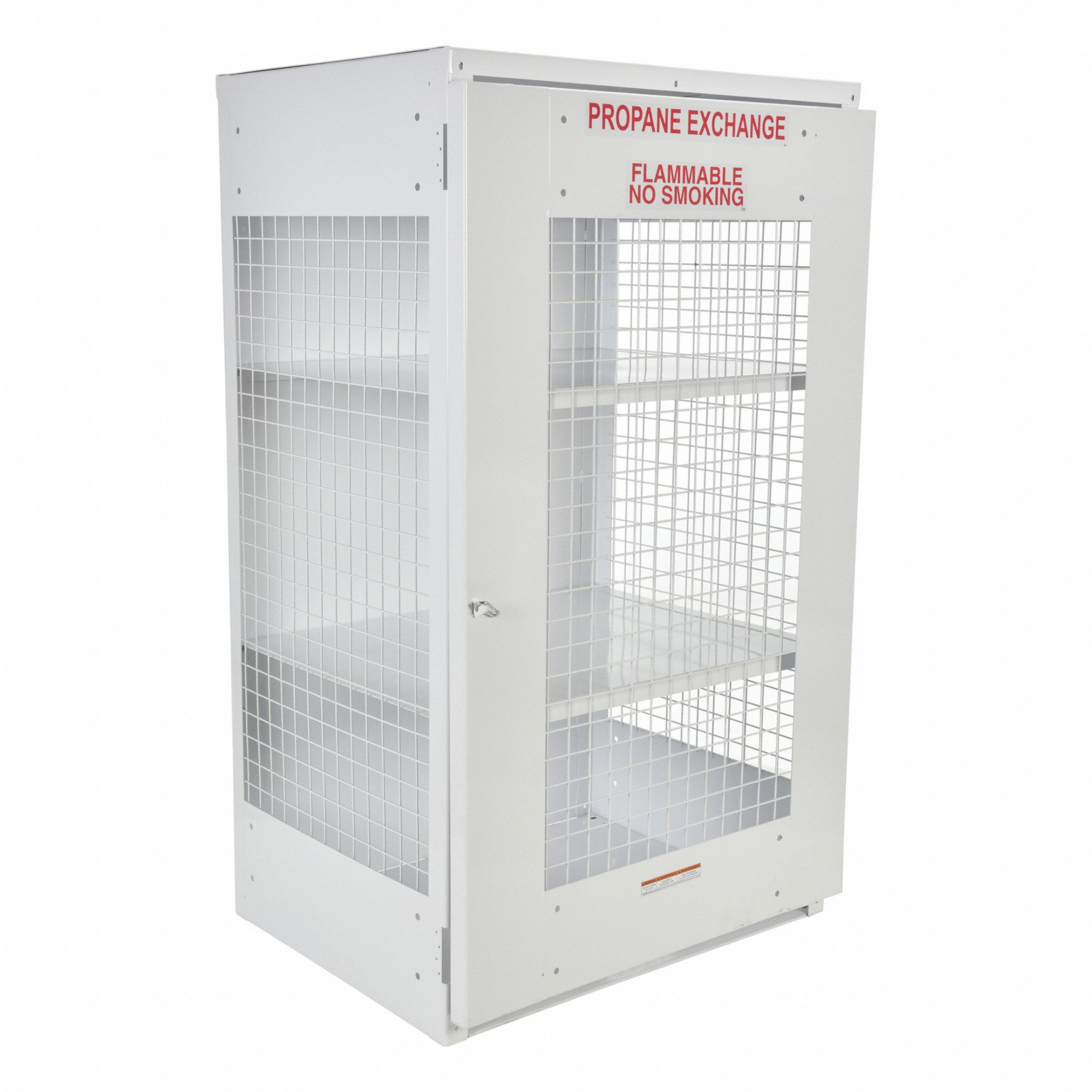 Cylinder Storage Cabinet,  White,  Steel