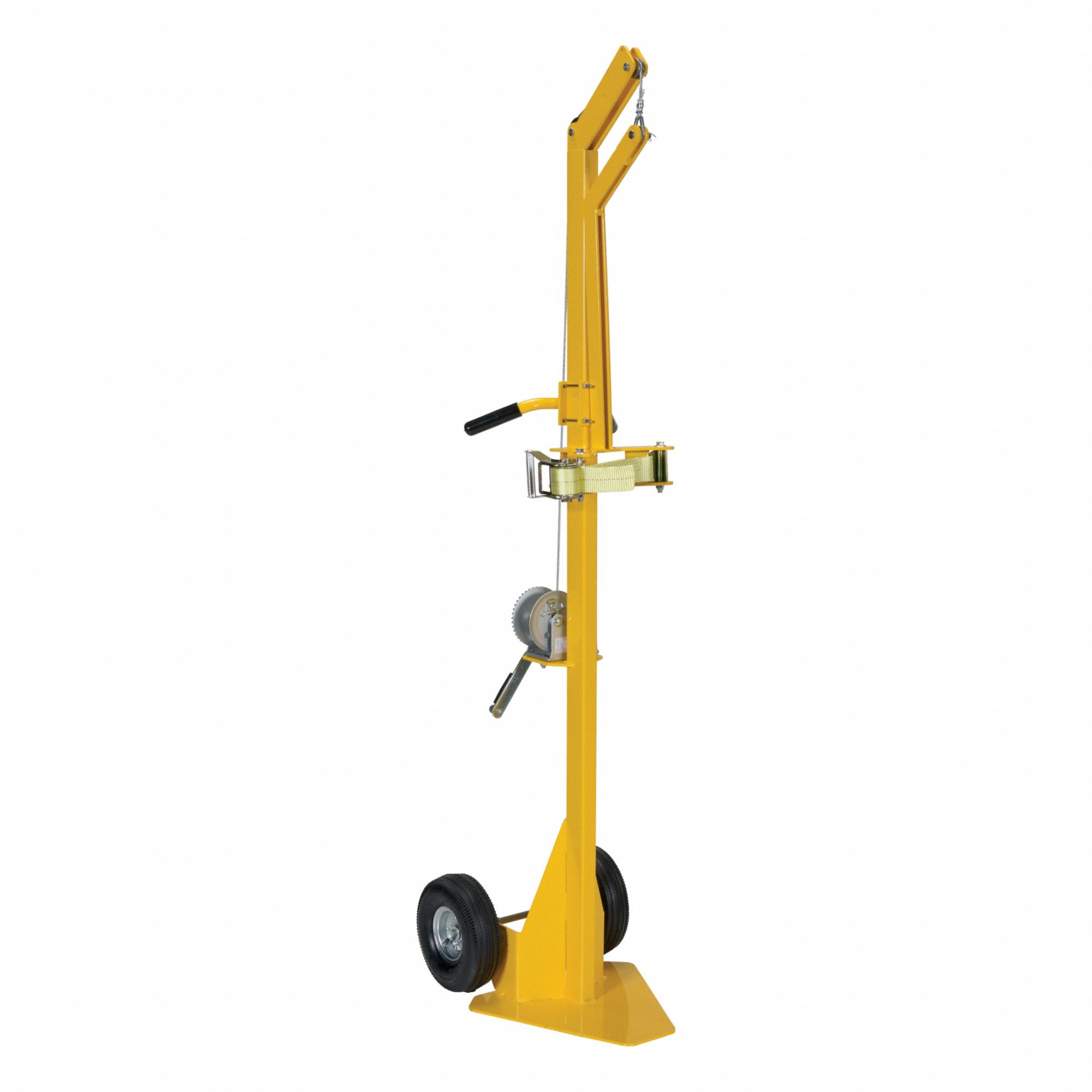 MANUAL CYLINDER PLATFORM LIFT TRUCK, 300 LB LOAD CAPACITY, STRAP, SINGLE, CABLE, FIXED BASE