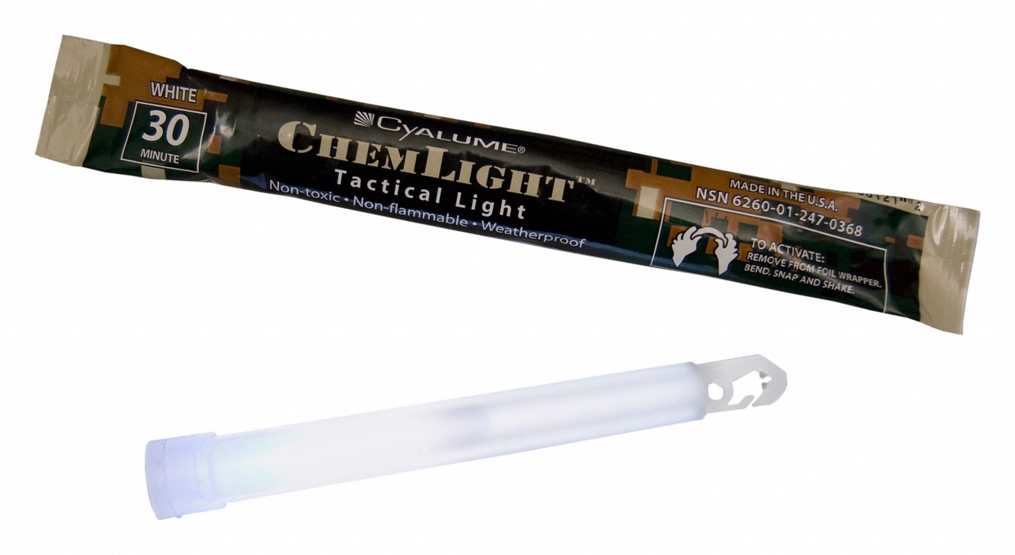 CHEMLIGHT,WHITE,6 IN L,30 MIN,PK10