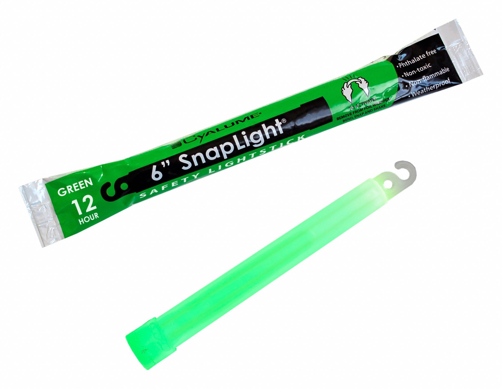 SNAPLIGHT,GREEN,6 IN L,12 HR,PK10