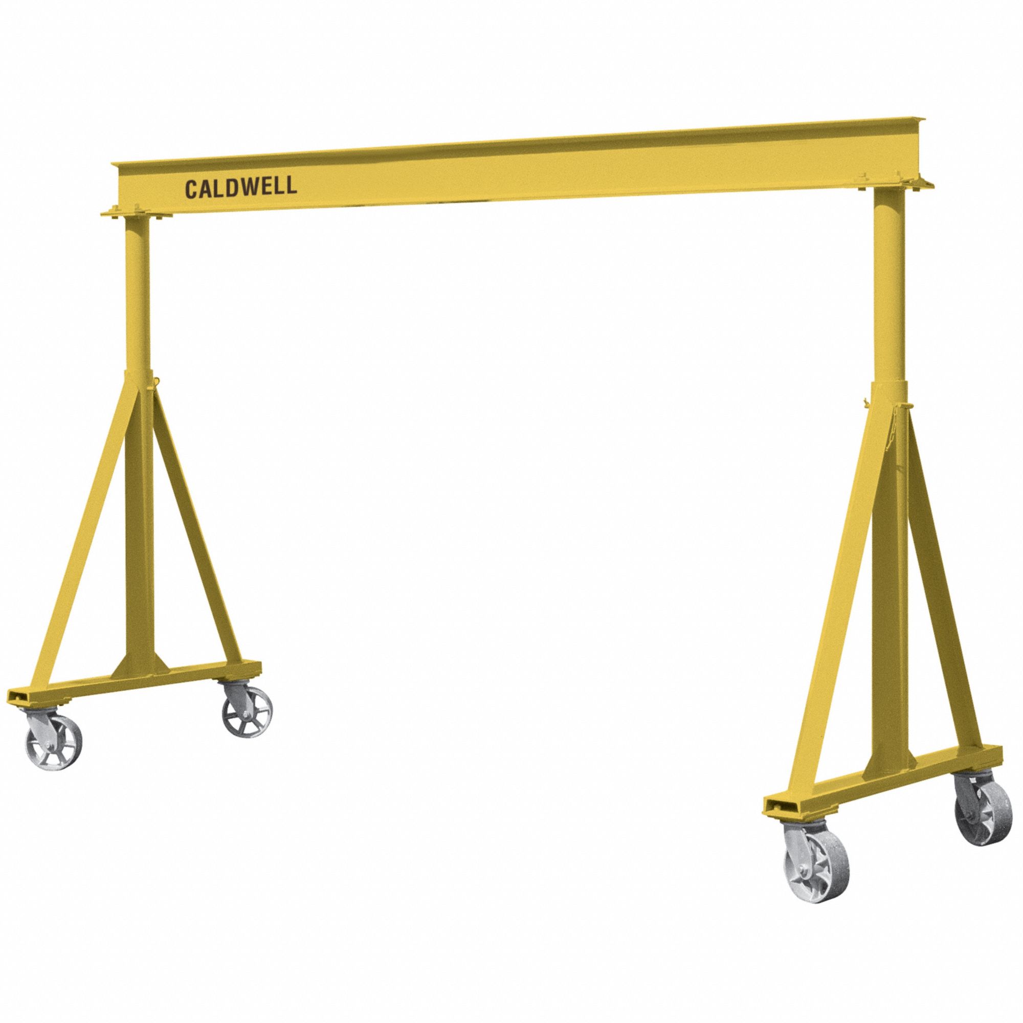 PORTABLE GANTRY CRANE, ADJUSTABLE SPAN, FIXED H, 4,000 LB LOAD CAPACITY, STEEL, 12.7 FT