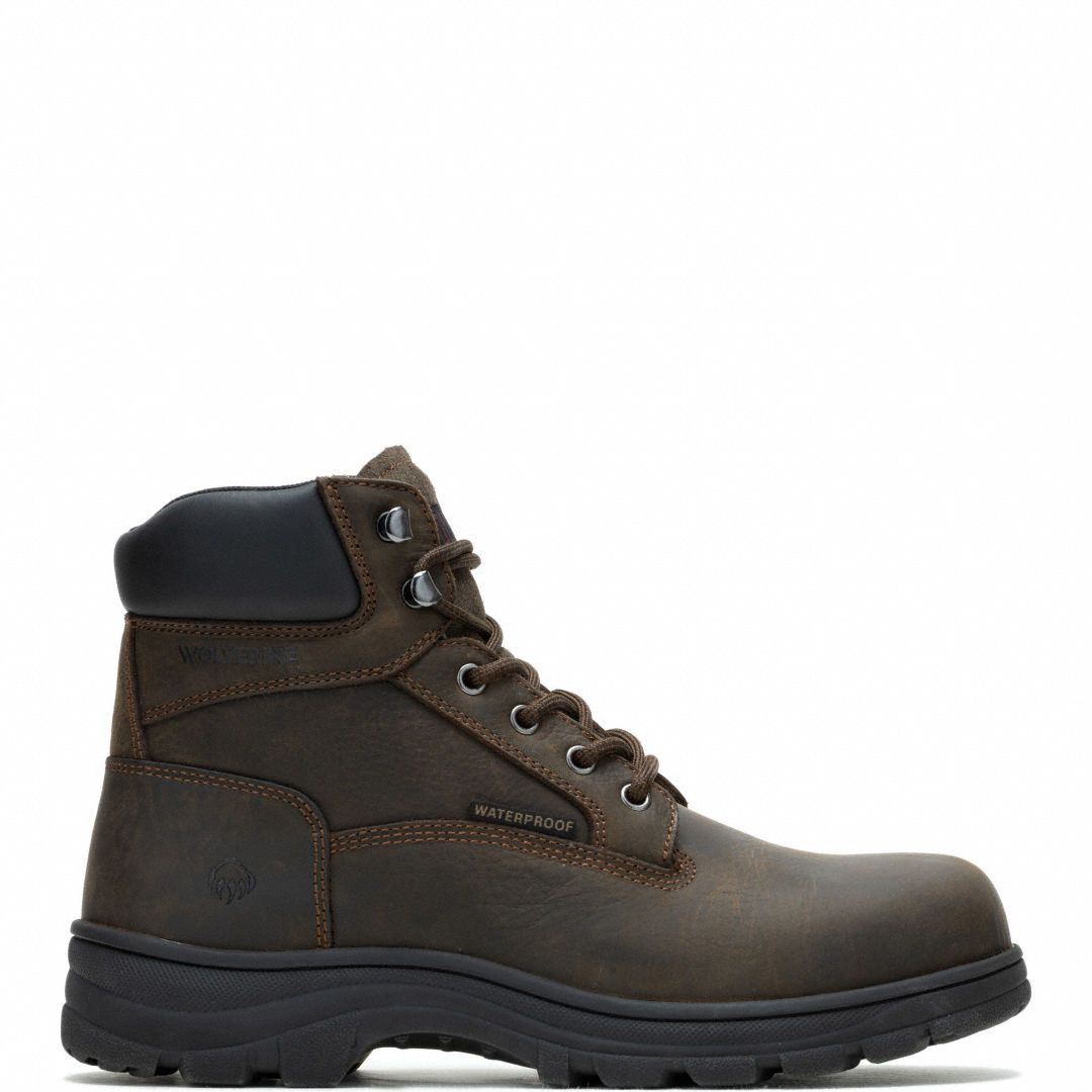 6-Inch Work Boot: Men's, Size 11 1/2, XW, Brown, Steel Toe Cap, Removable Insole