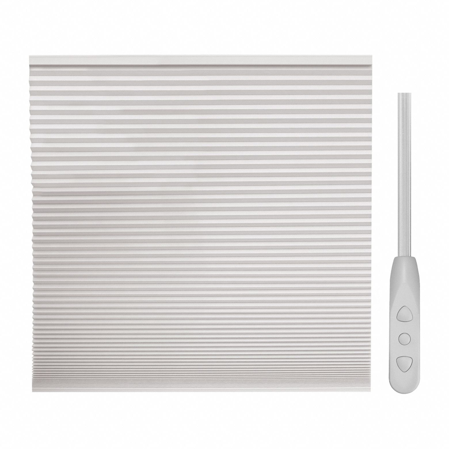 Motorized Wand Cellular Shade: Blackout, 72 in Ht, 68 in Wd, 3/8 mm Thick, Ivory