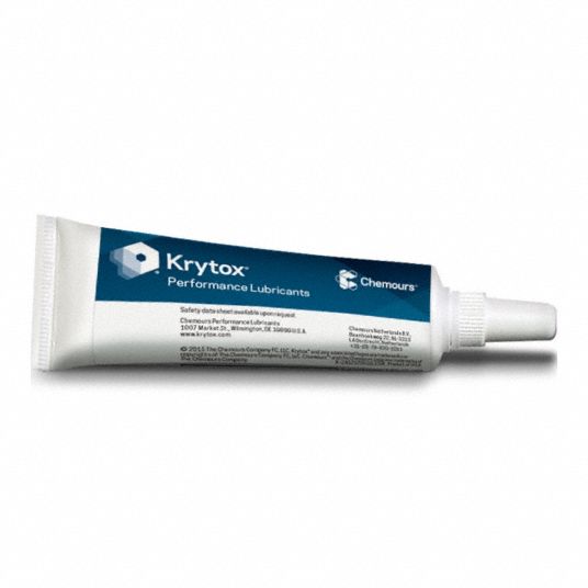 KRYTOX Multipurpose Grease: GPL-205, 0.5 oz, Tube, H1 Food Grade, NLGI 2,  PTFE Thickener