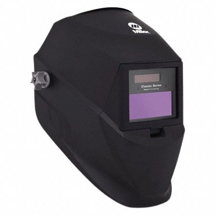 Welding Helmet: Auto-Darkening, 2 Arc Sensors, Black, W8/W9/W10/W11/W12/W13, 6 sq in, Digital
