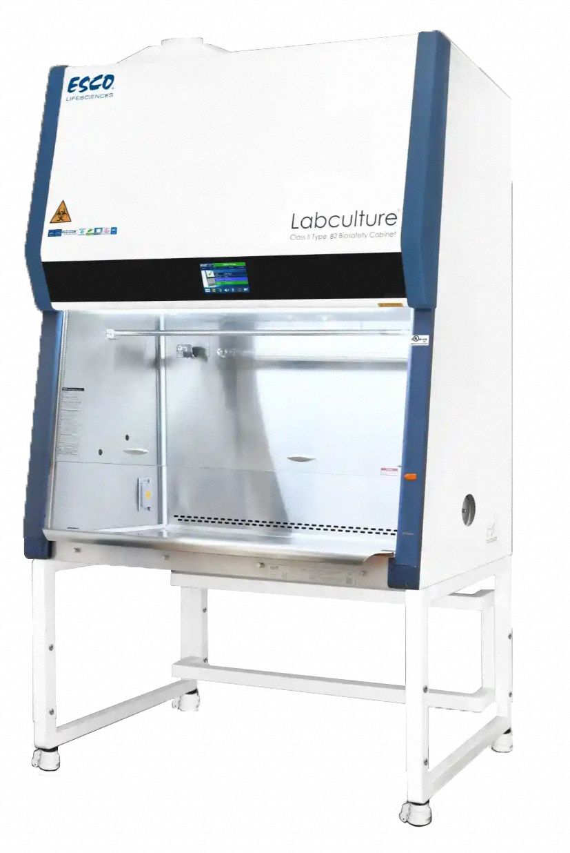 Biosafety Cabinet: B2 – Class II, 43 7/8 in Overall Wd, 34 1/8 in Overall Dp, 110-130V AC