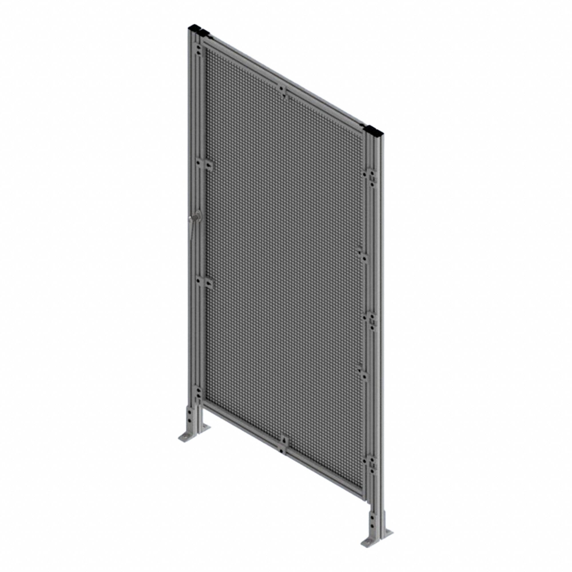T-Slot Framing System Door: Stand-Alone, Gray, Left Swing, 84 in H x 39 in W x 5 1/2 in D, Mesh