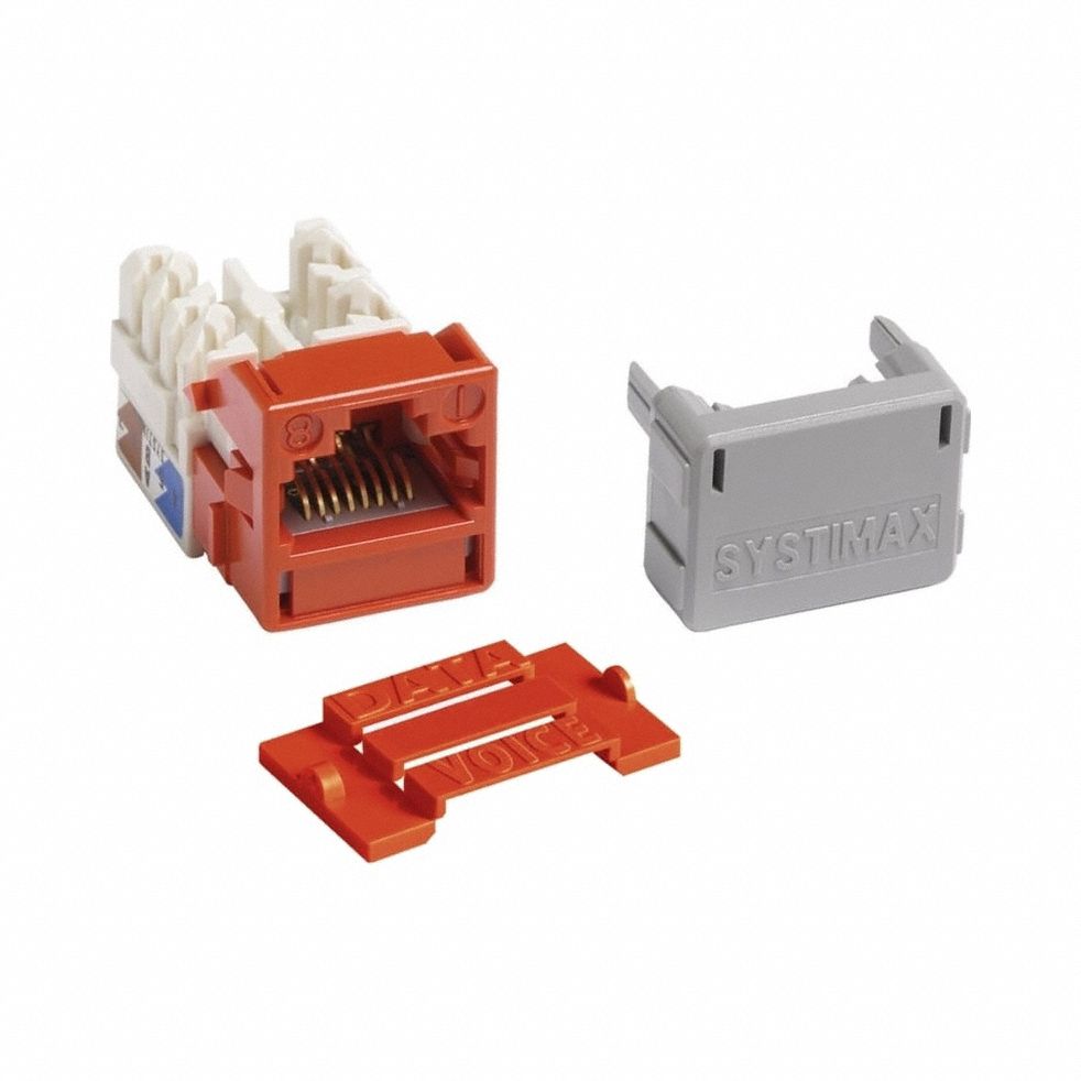 Modular Jack, RJ45, Cat6 Unshielded, Org - Grainger