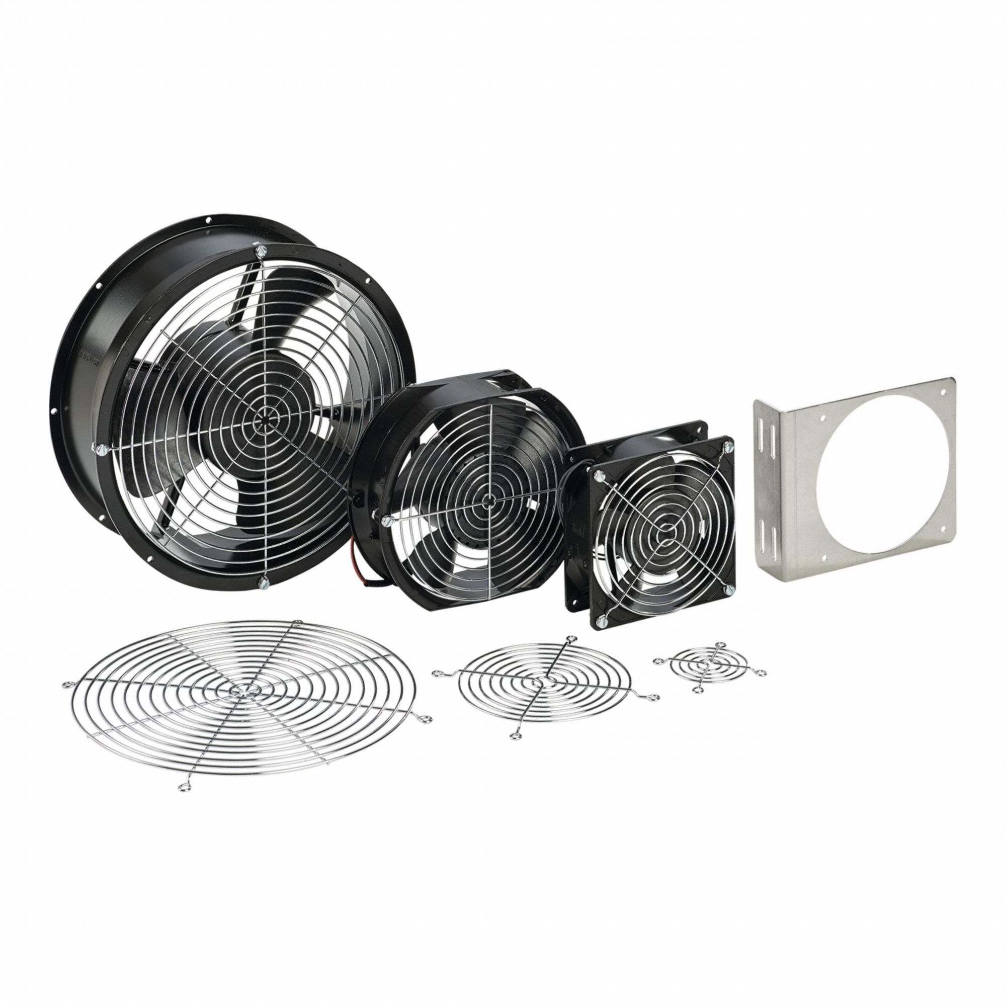 Axial Fan Black Round Steel