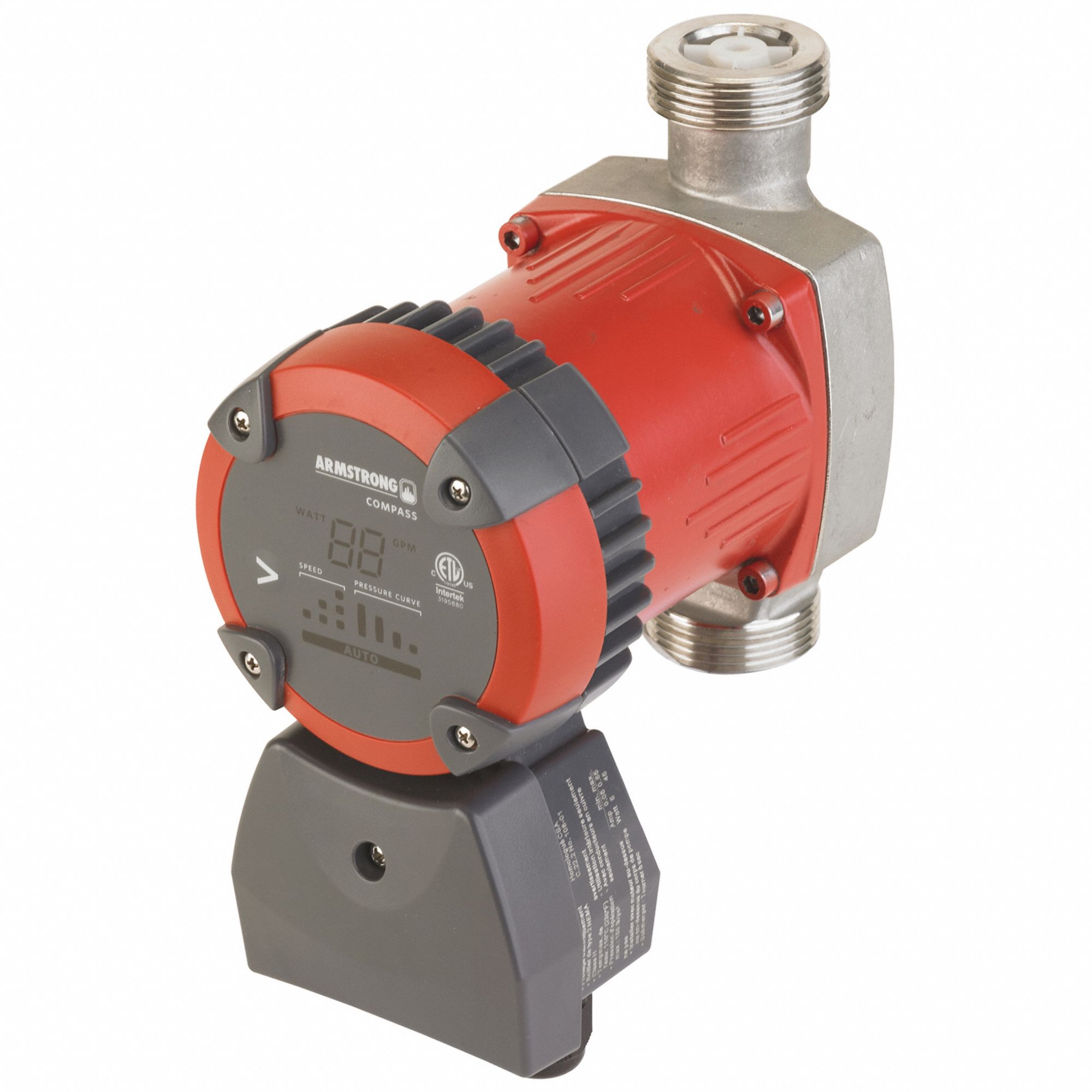 Hydronic Circulating Pump: 1/6 hp HP, 230V AC, Ductile Iron, Variable, 45 gpm, 40 ft Max. Head